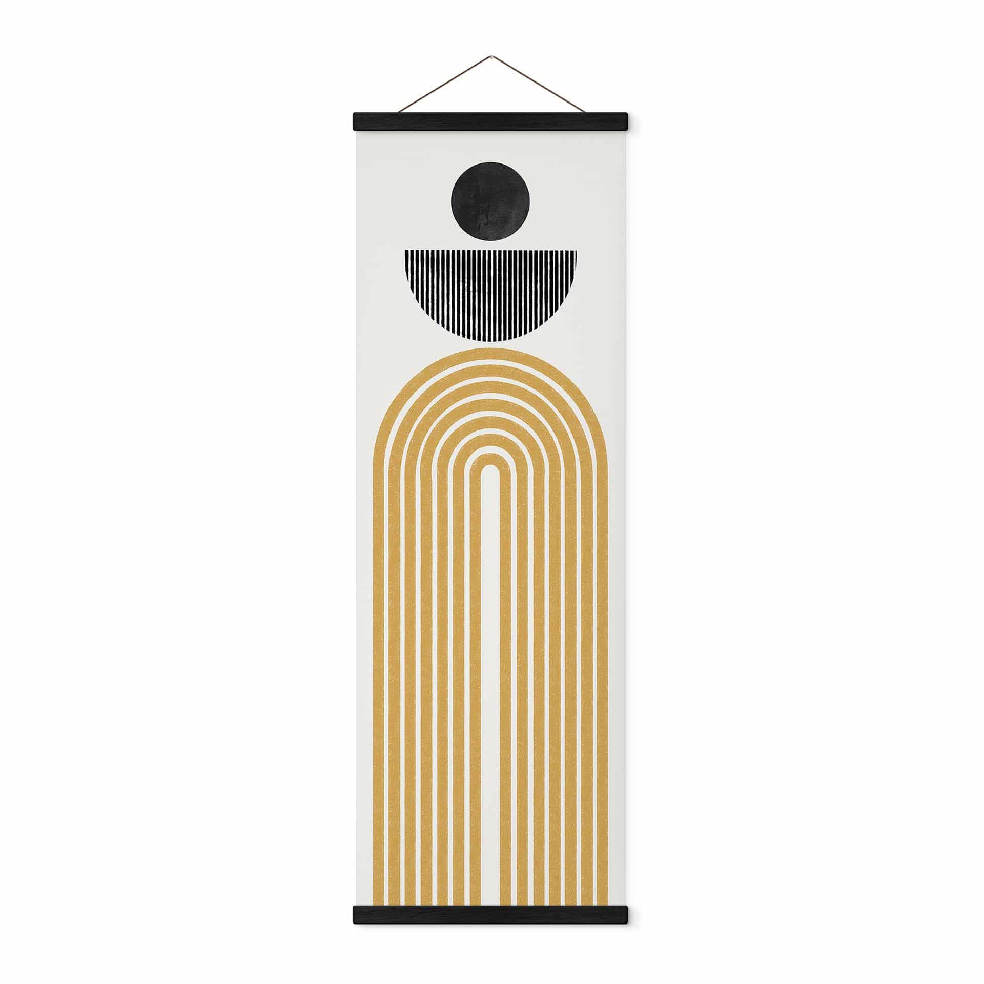 Tekstil plakat Abstrakt komposition med cirkel og halvbue - The Miuus Studio