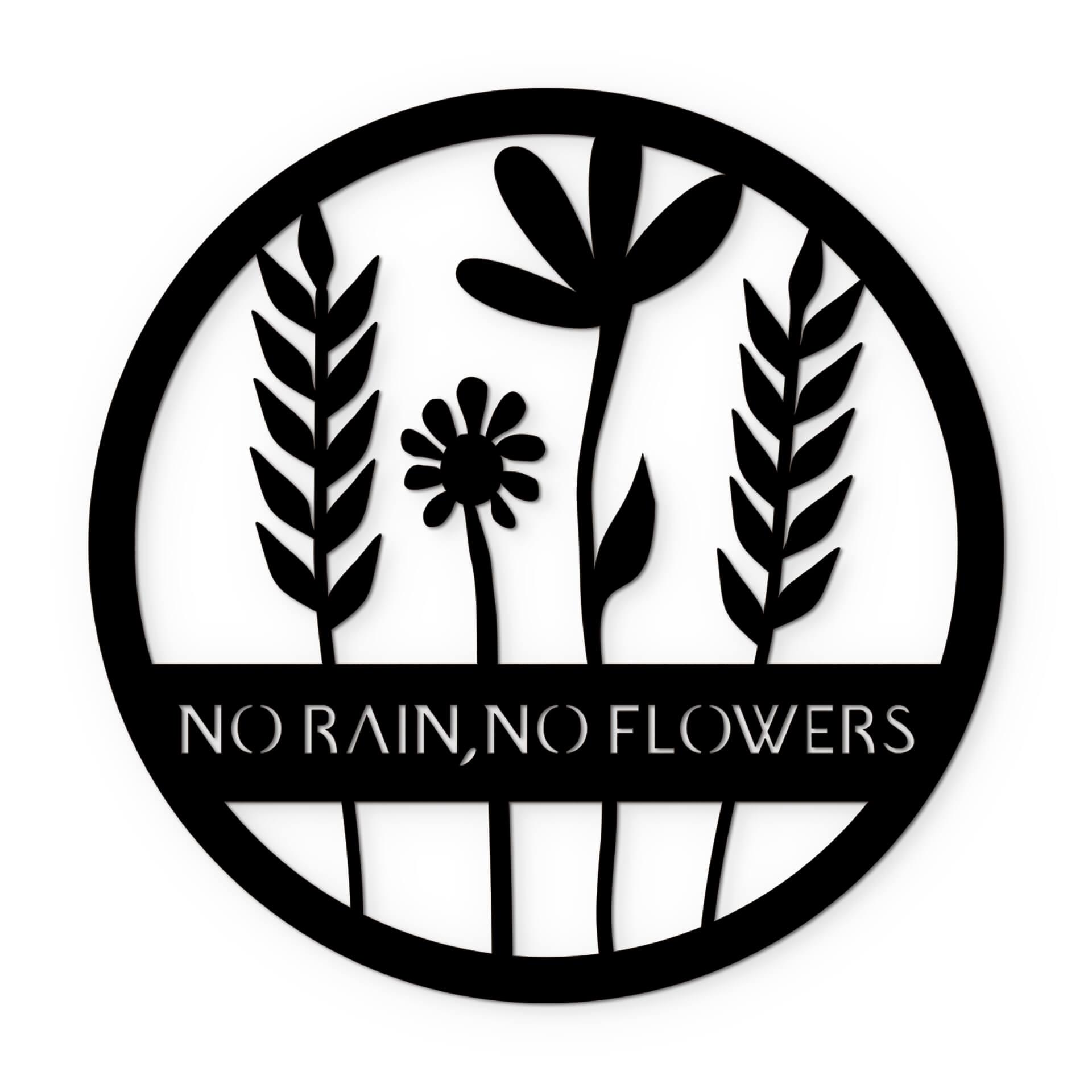 Decoro in acrilico - No Rain No Flowers