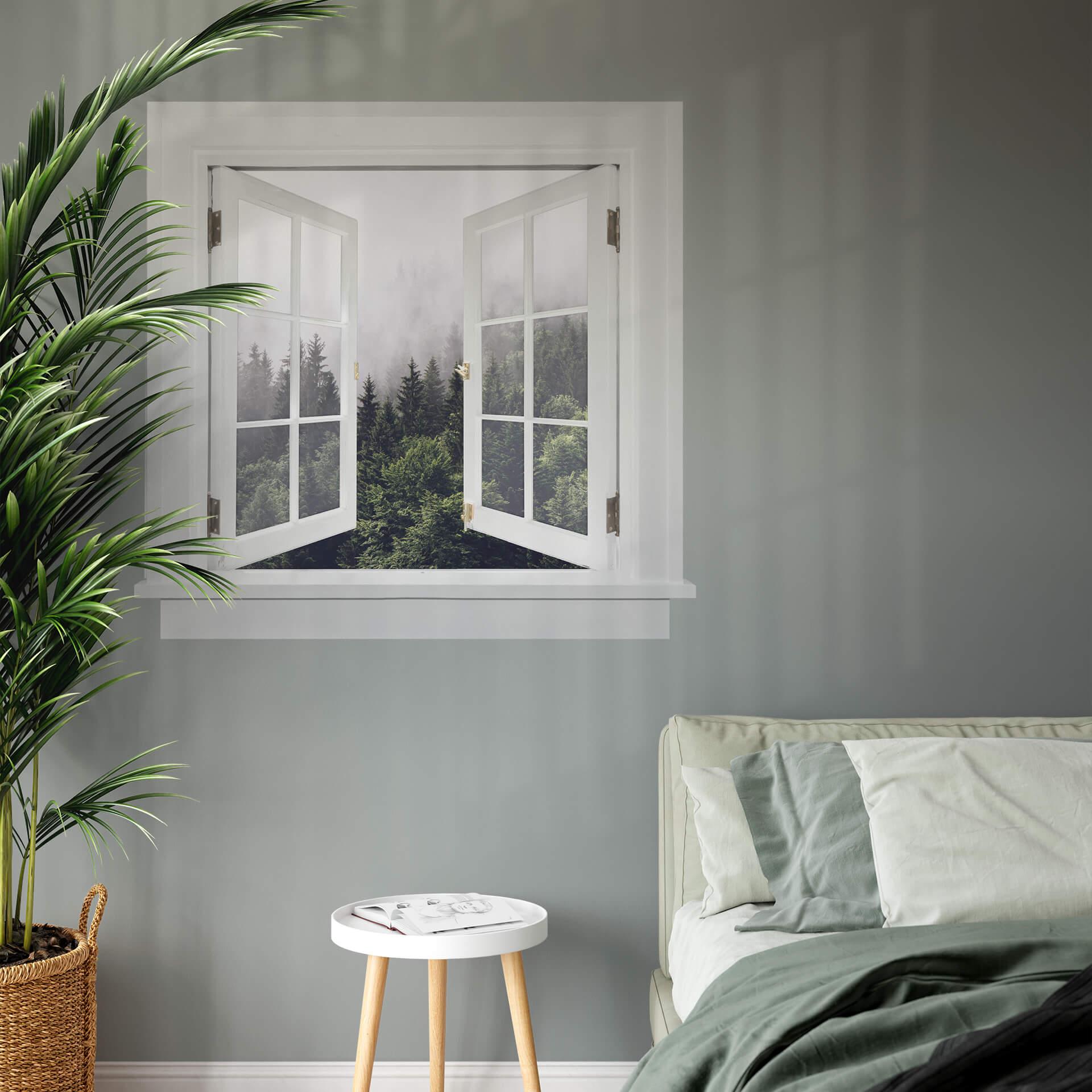 Adesivo murale 3D - Nebbia nella foresta