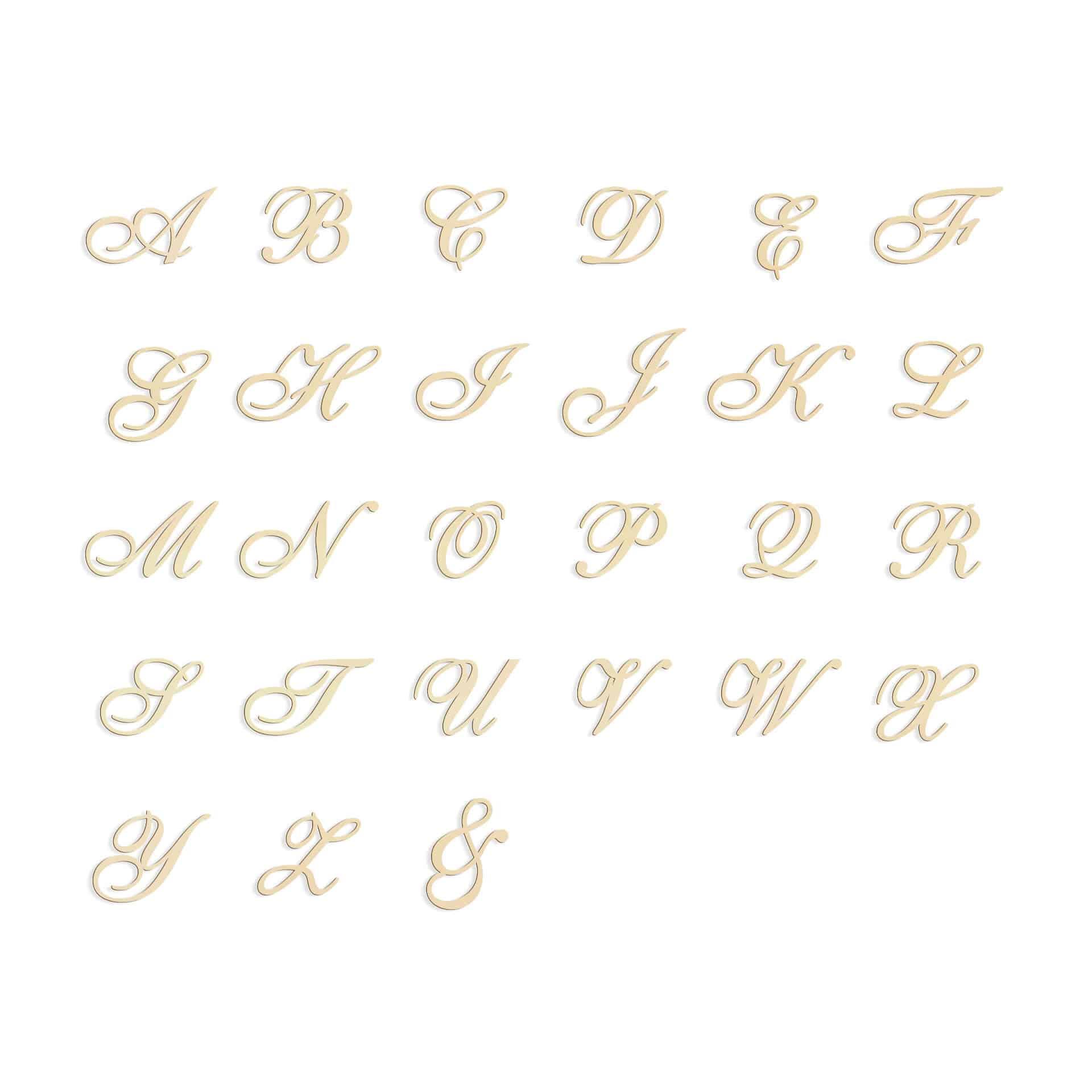 Lettere in legno - Corsivo