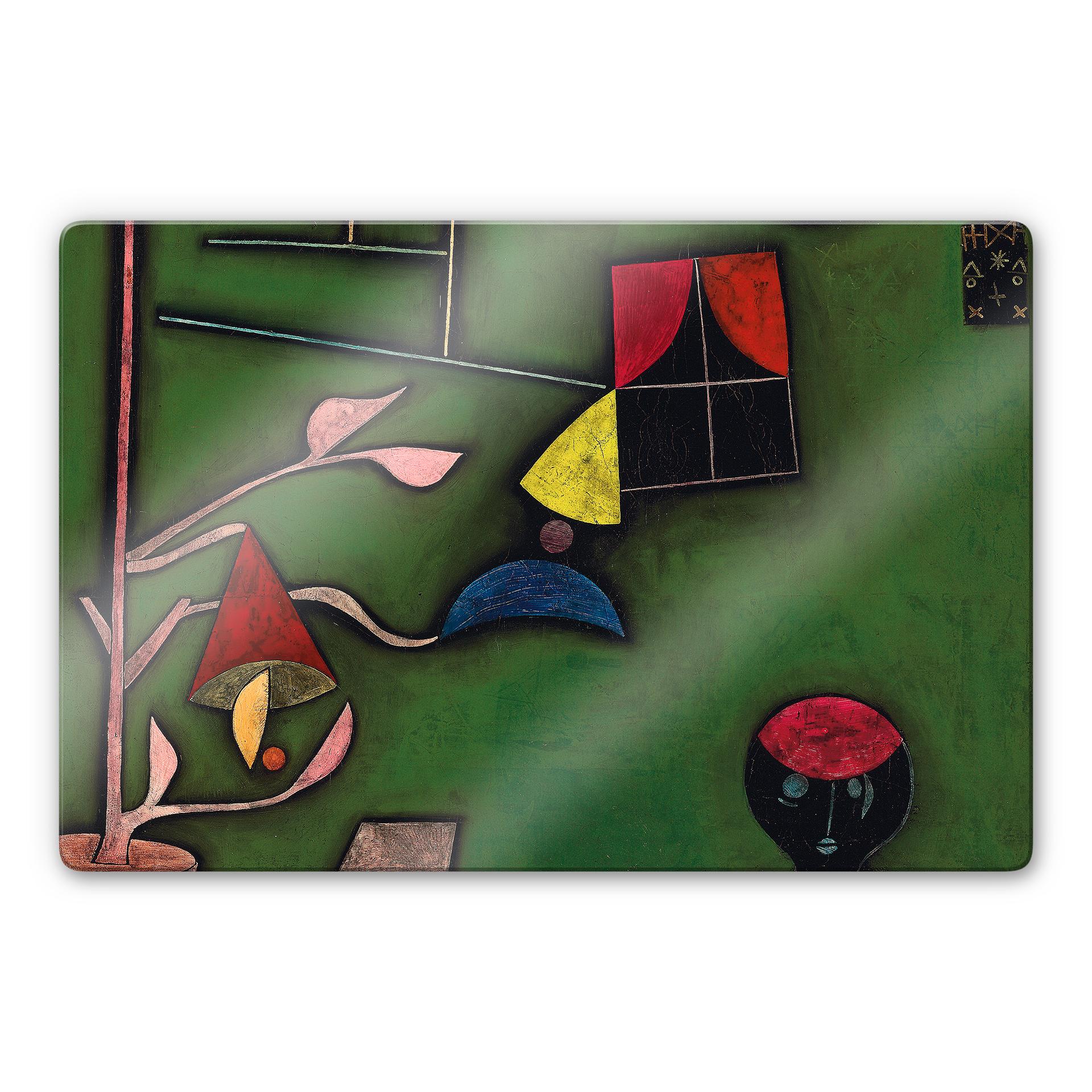 Tableau en verre - Klee - Nature morte avec plante et fenêtre