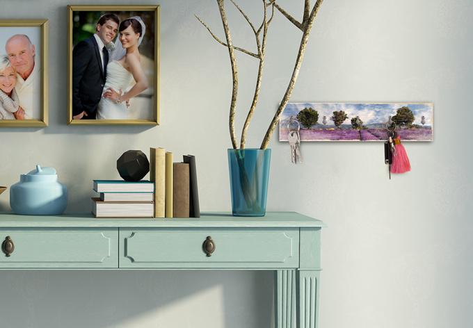 Sleutelbord Lavendel Veld + 5 Haken