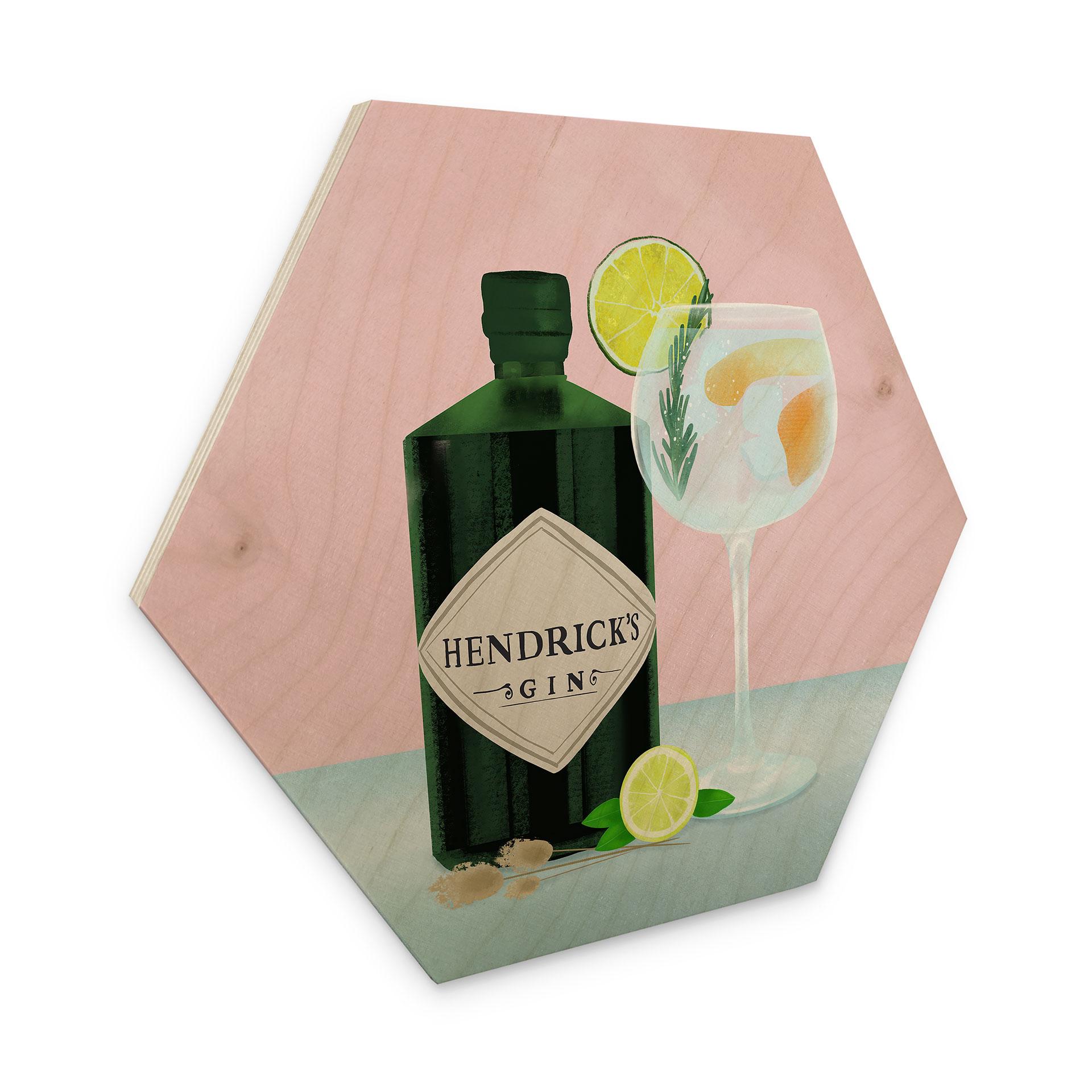 Sekskantet træ Gin og tonic-cocktail - Lizde
