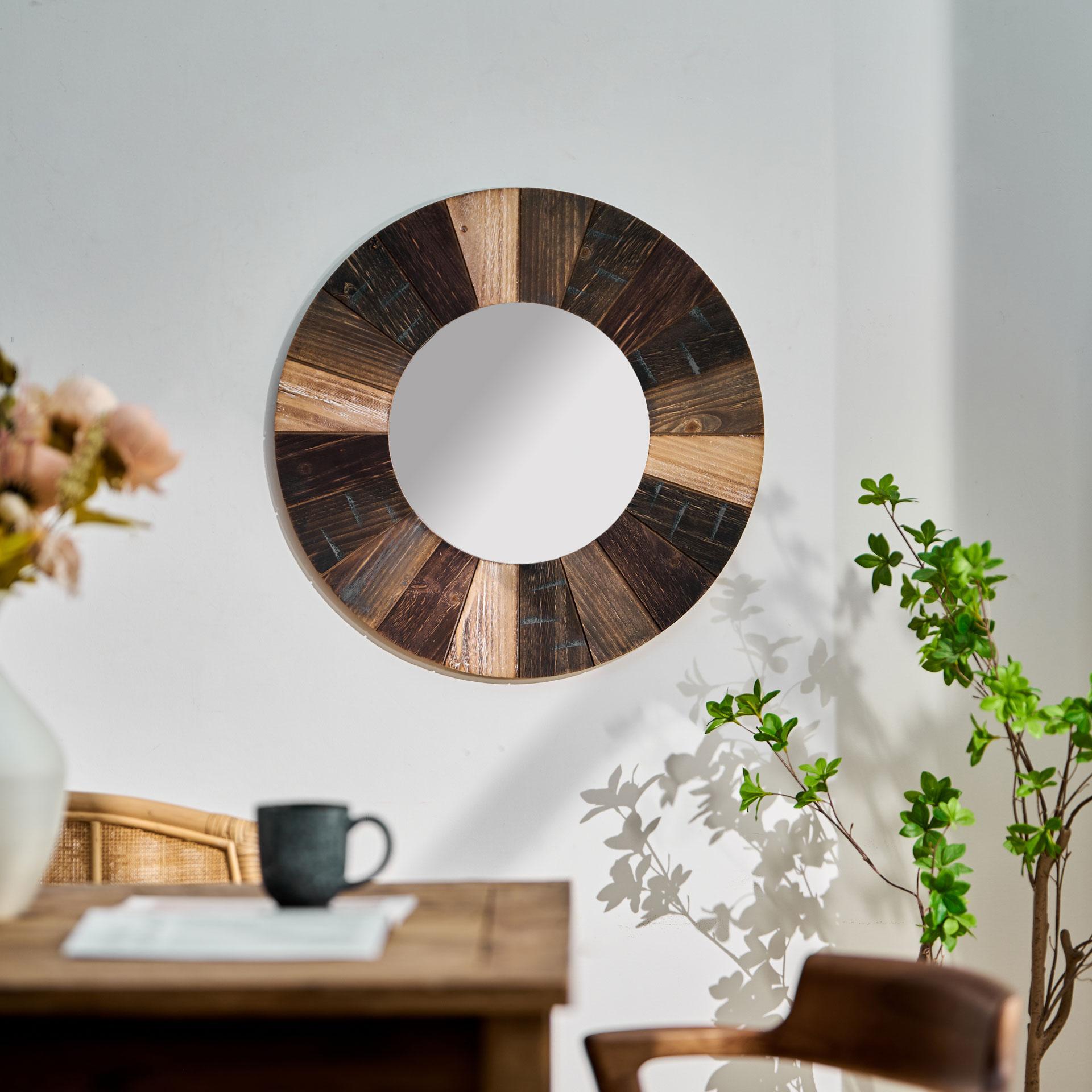 Wandspiegel rund Holz - Melbourne - Ø 60 cm