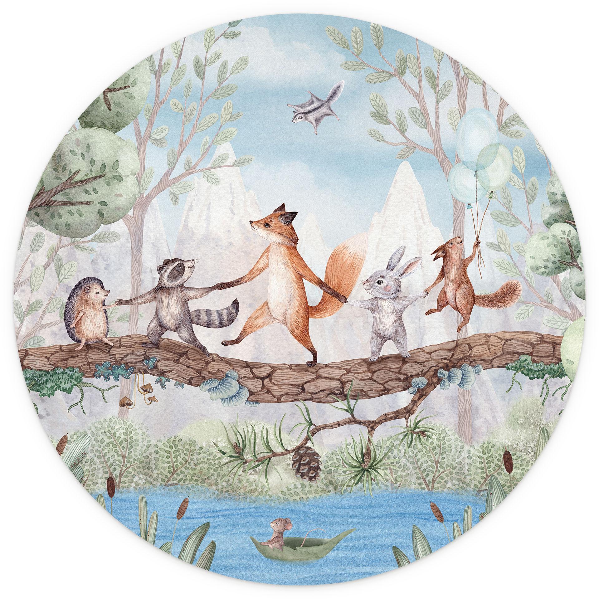 Rond Kinderfotobehang Dierenuitstapje in de Natuur - Oliver Robins