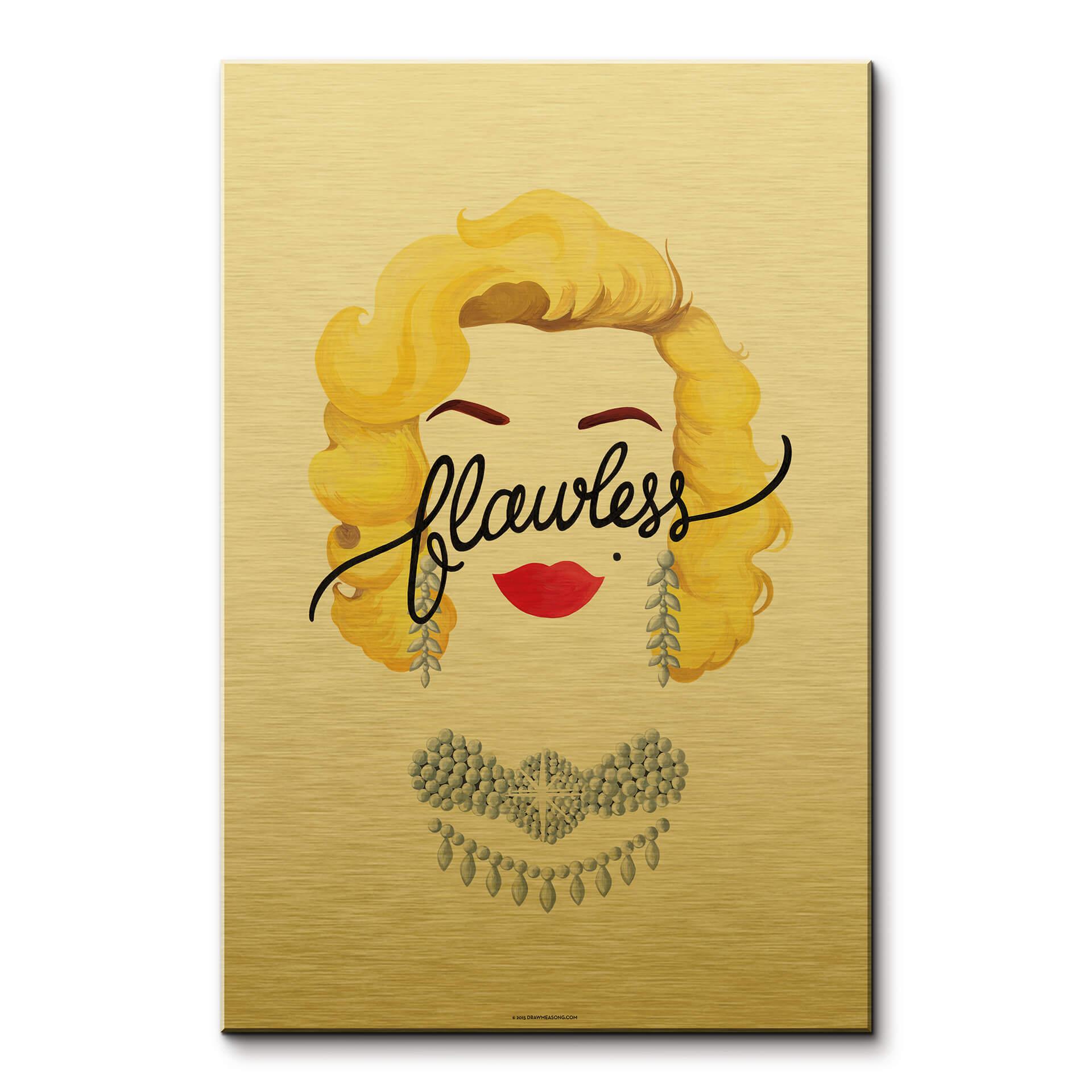 Tableau sur alu-Dibond effet doré Tohmé - Flawless Marilyn