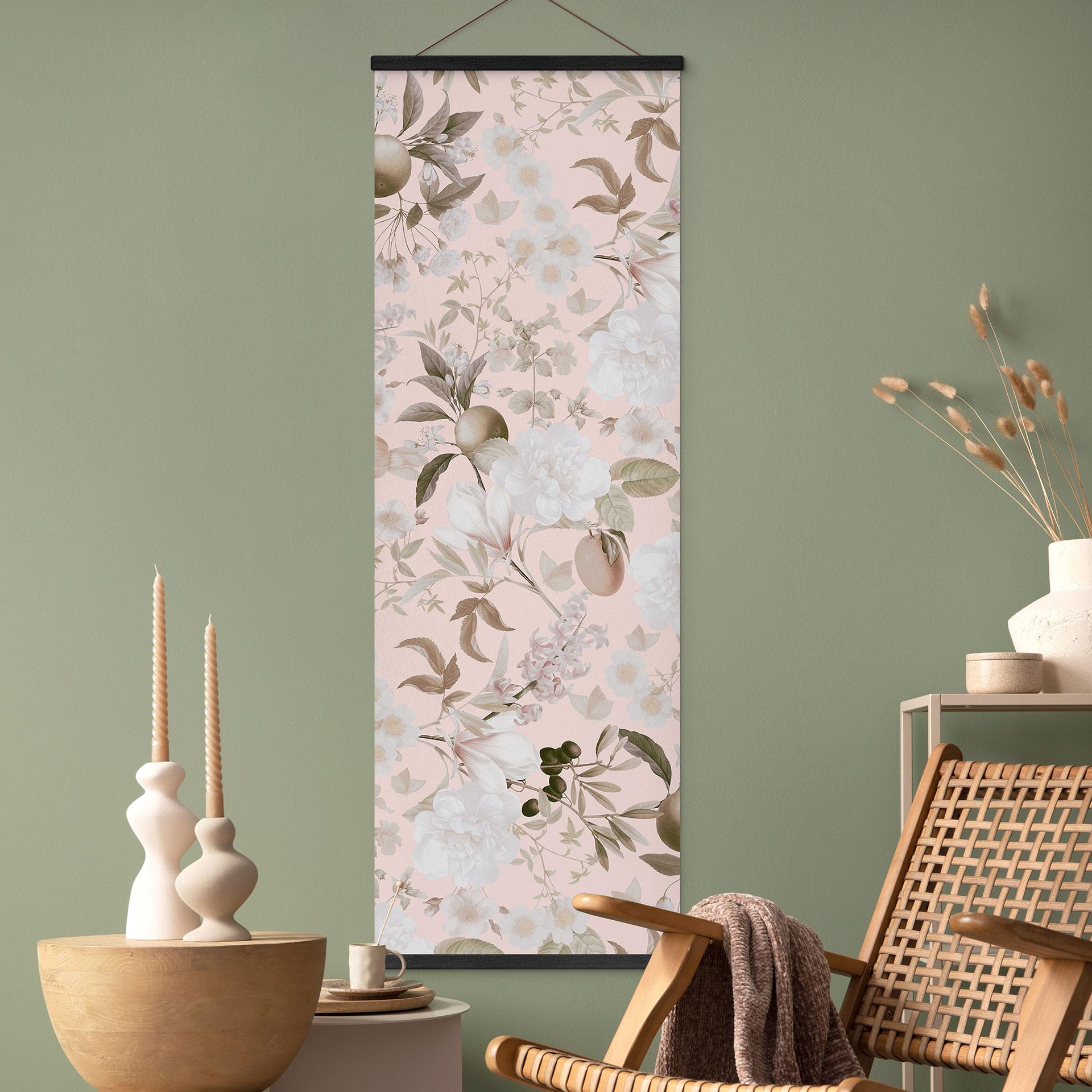 Obraz tkaniny boho z kwiatami i owocami - UN Designs - Panorama