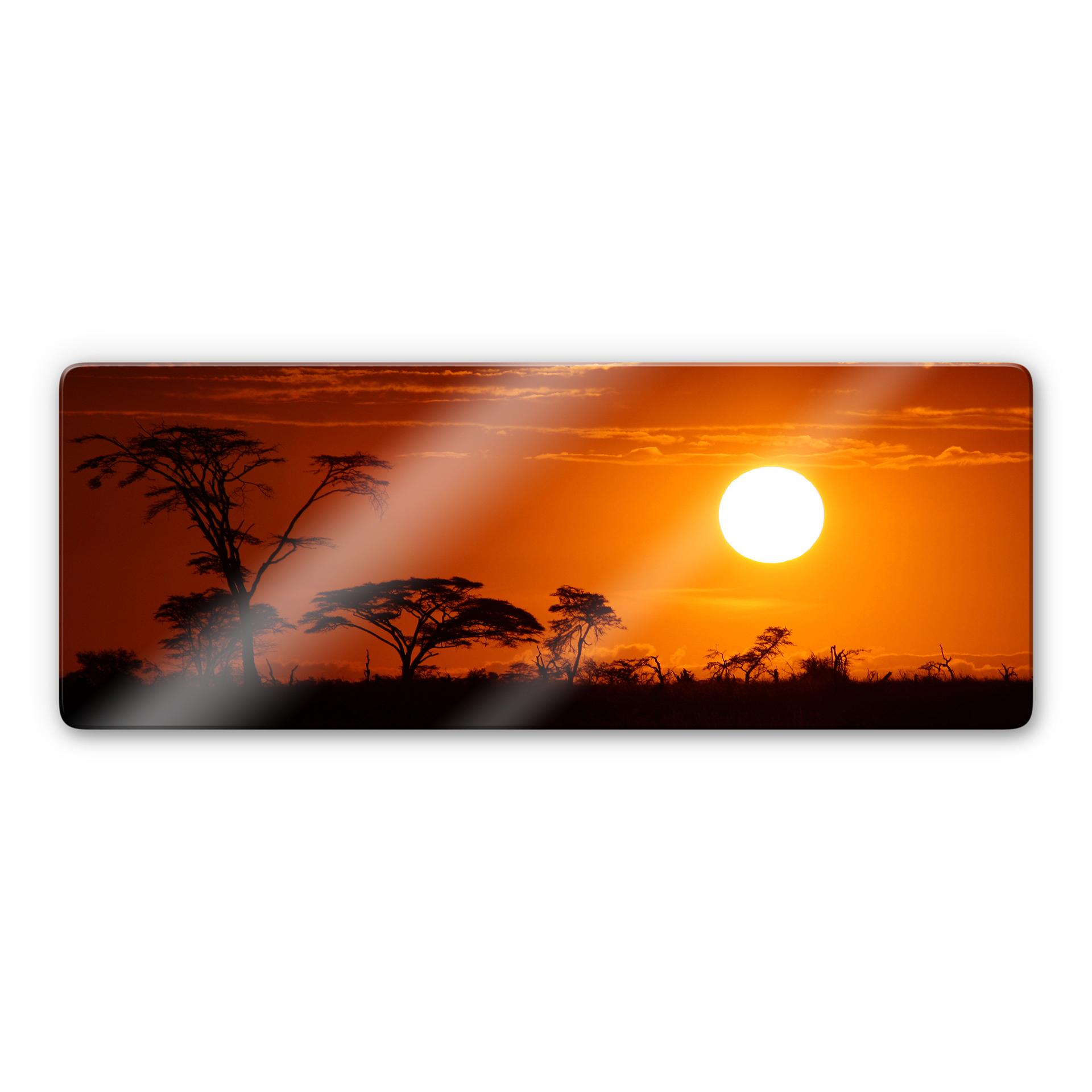 Tableau en verre - Steppe d'Afrique - Panorama