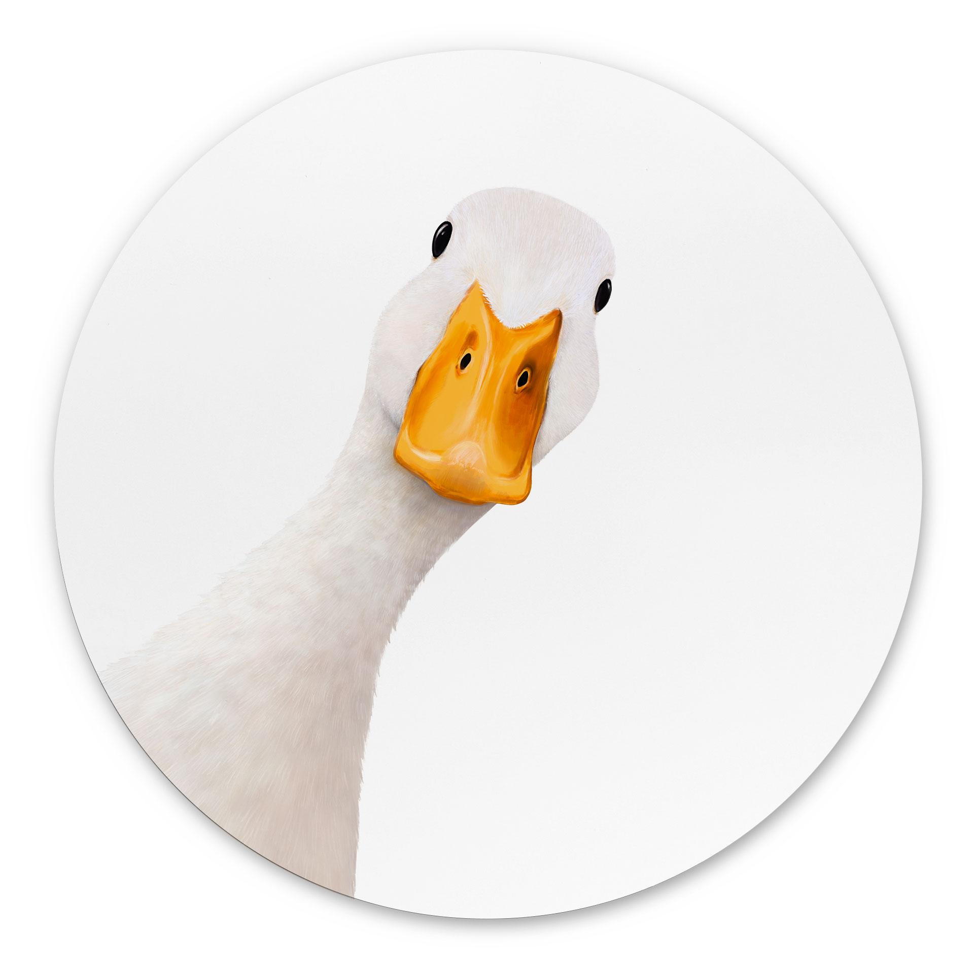 Tableaux Oie Curieuse Rond - Korenkova