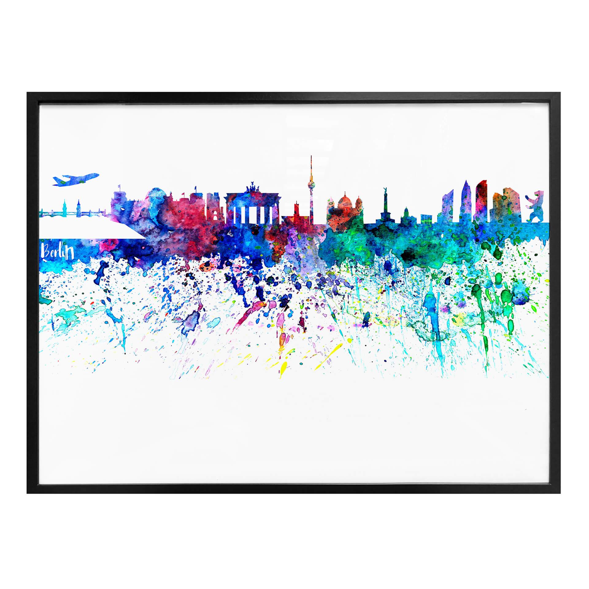 Poster Bleichner - Berlins skyline i akvarell