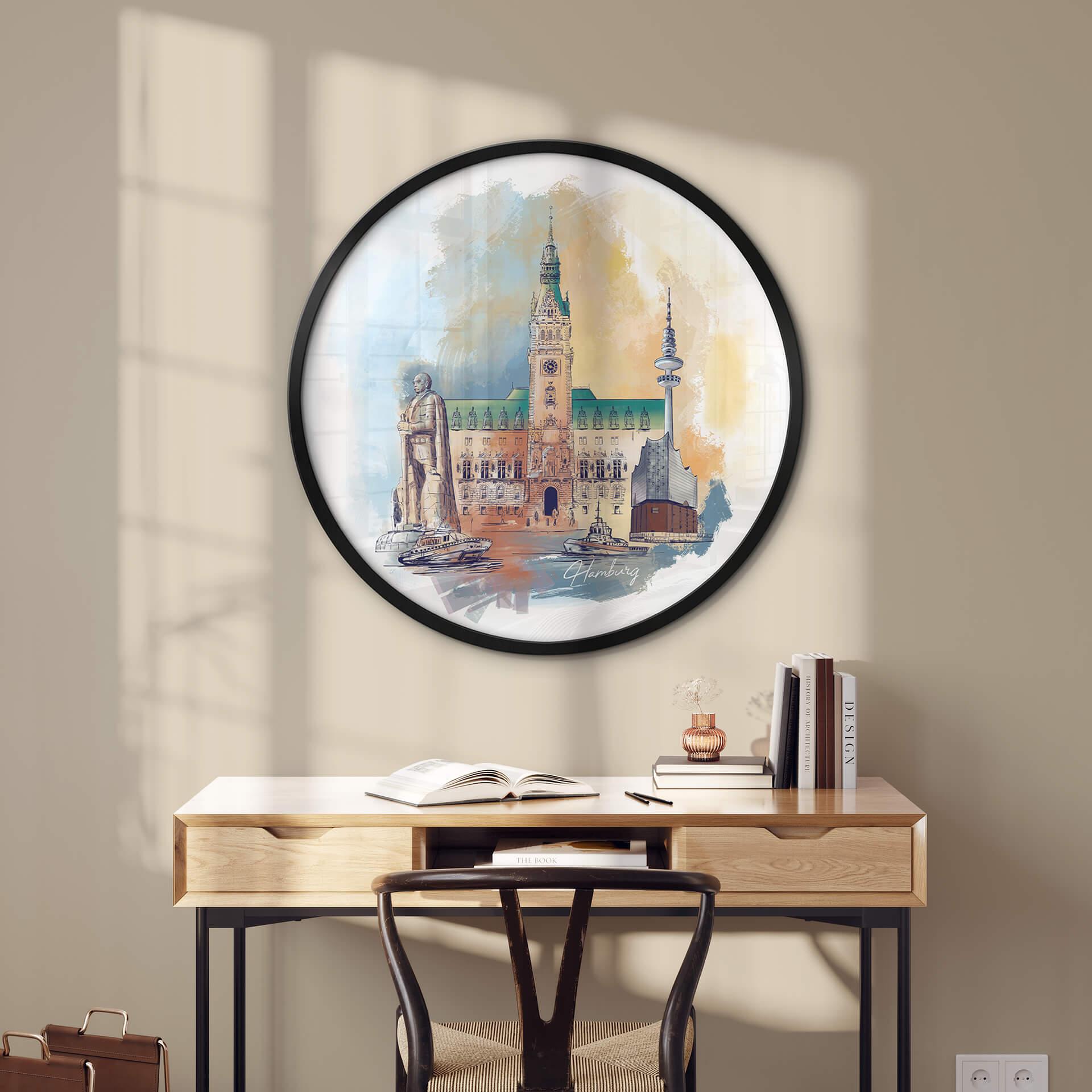 Poster Love your City - Hamburg - Rund