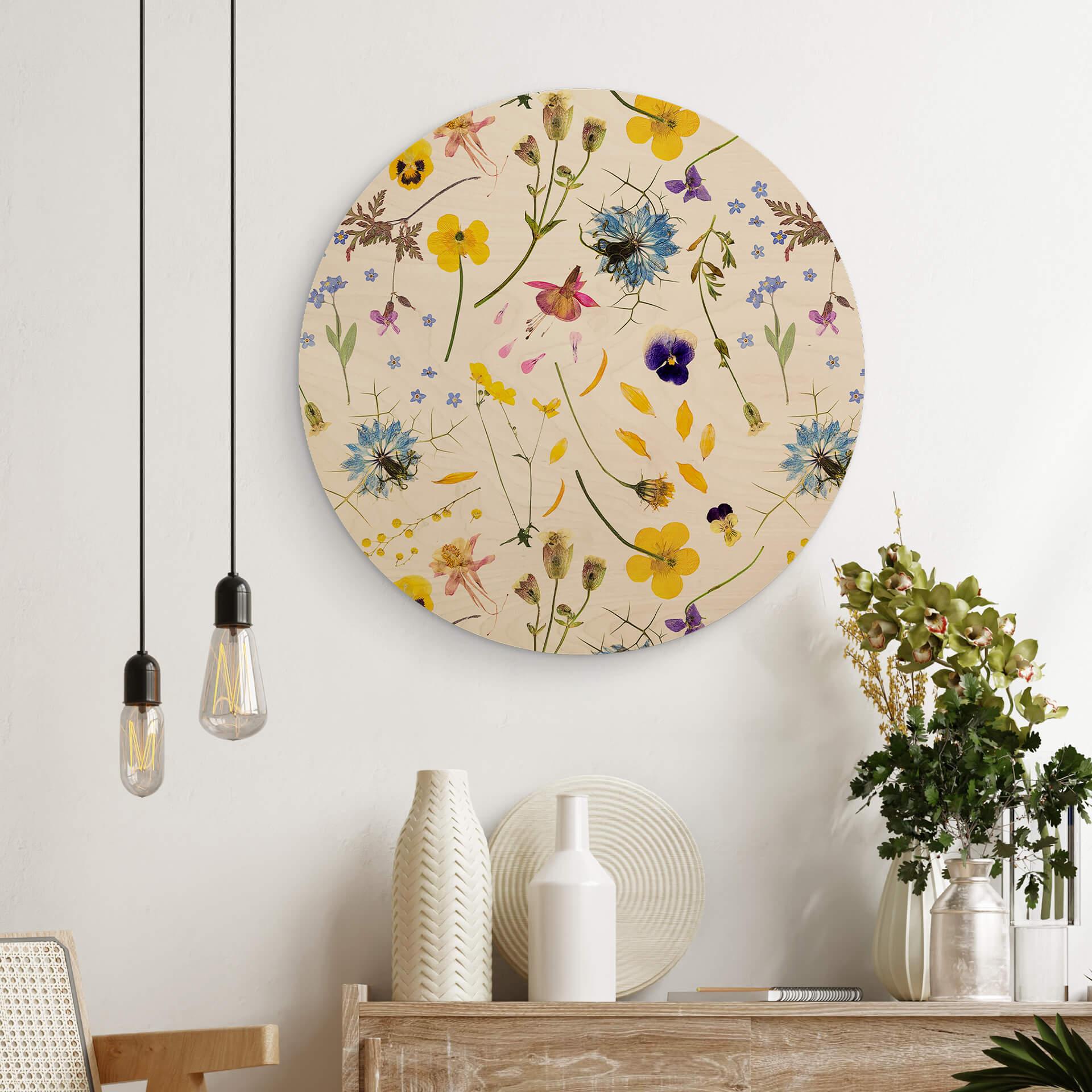 Stampa su legno UN Designs - Fiori secchi