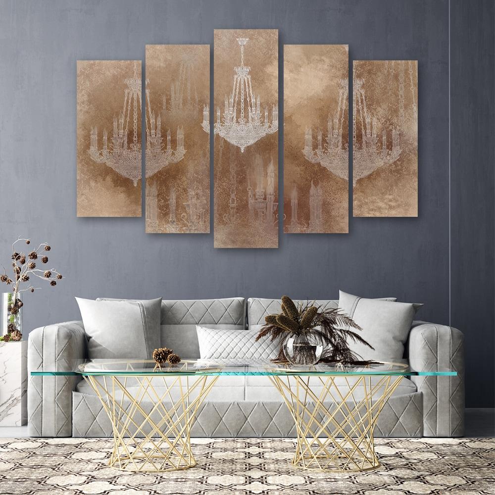 Canvas print 5 dele, lysekrone