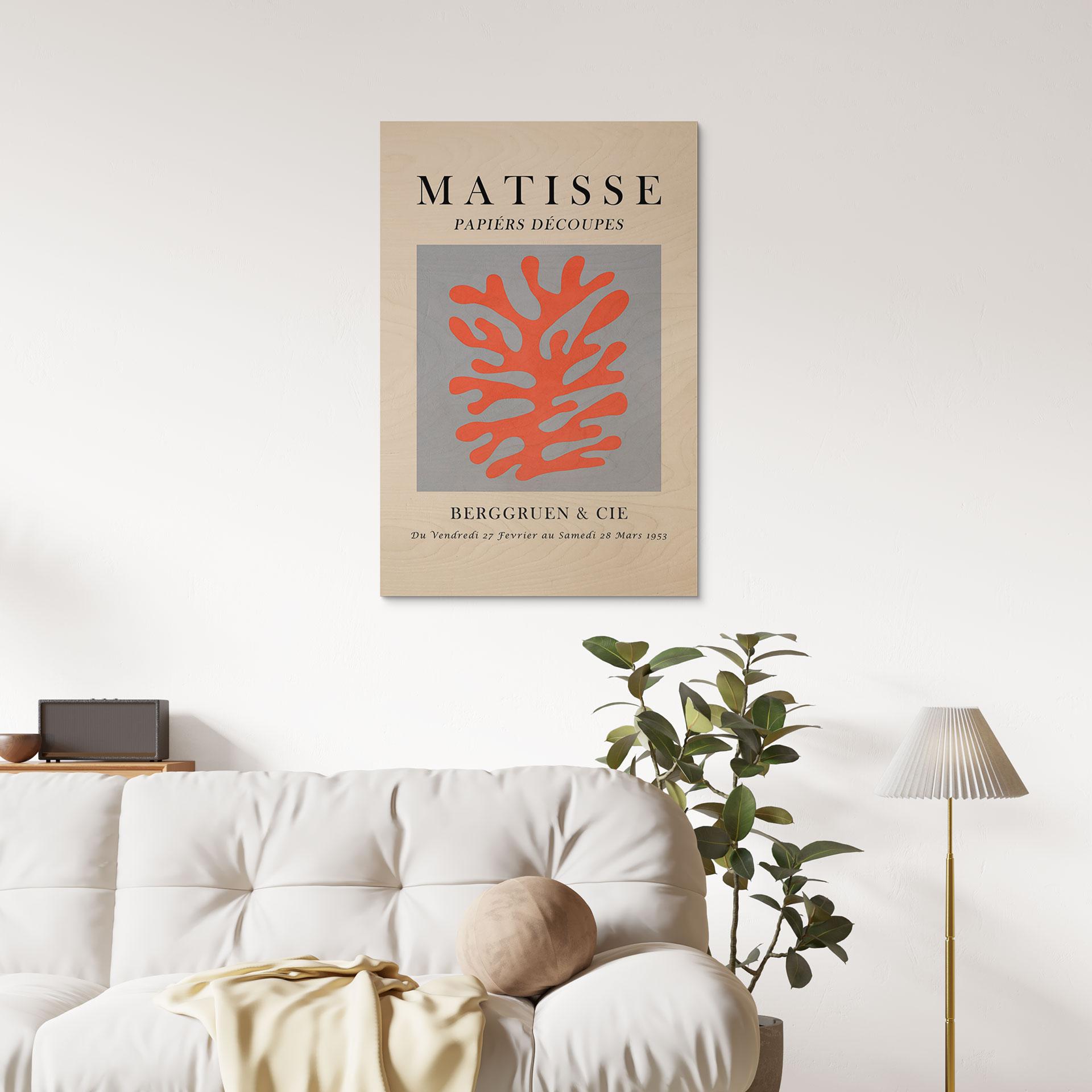 Drewniany obraz Abstrakcyjny koral w stylu Matisse’a - Costa
