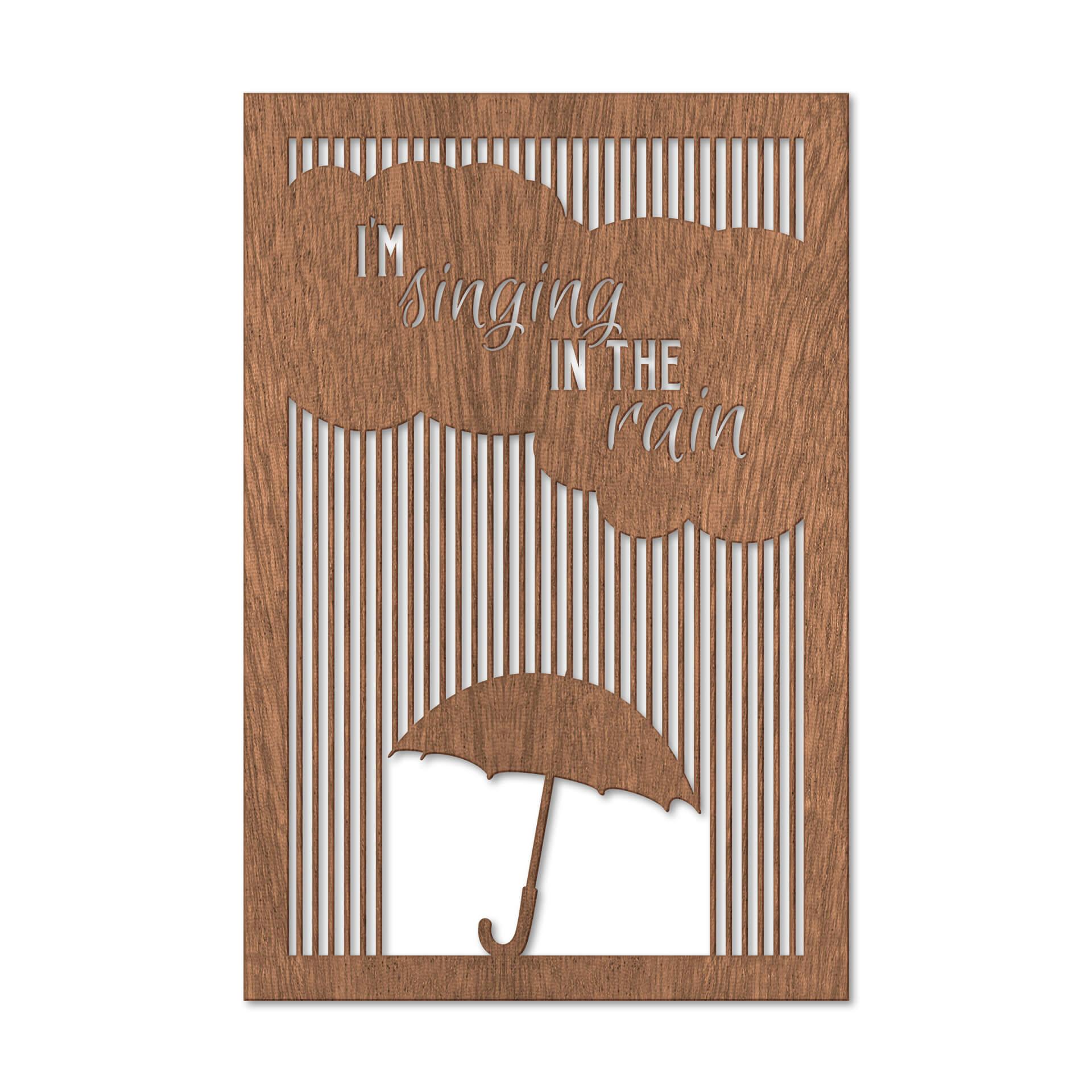 Decoro in legno - I'm singing in the rain