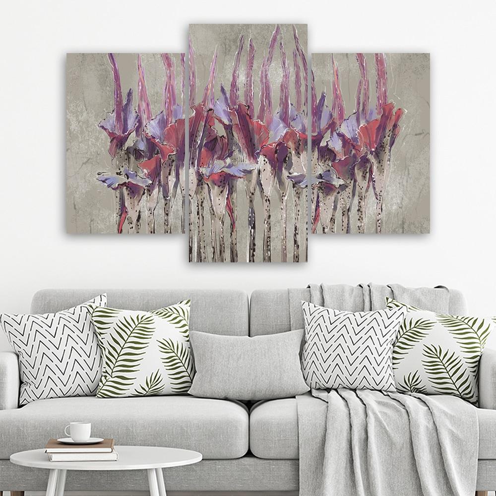 Lærred print 3 dele, planter blomster Simnitło