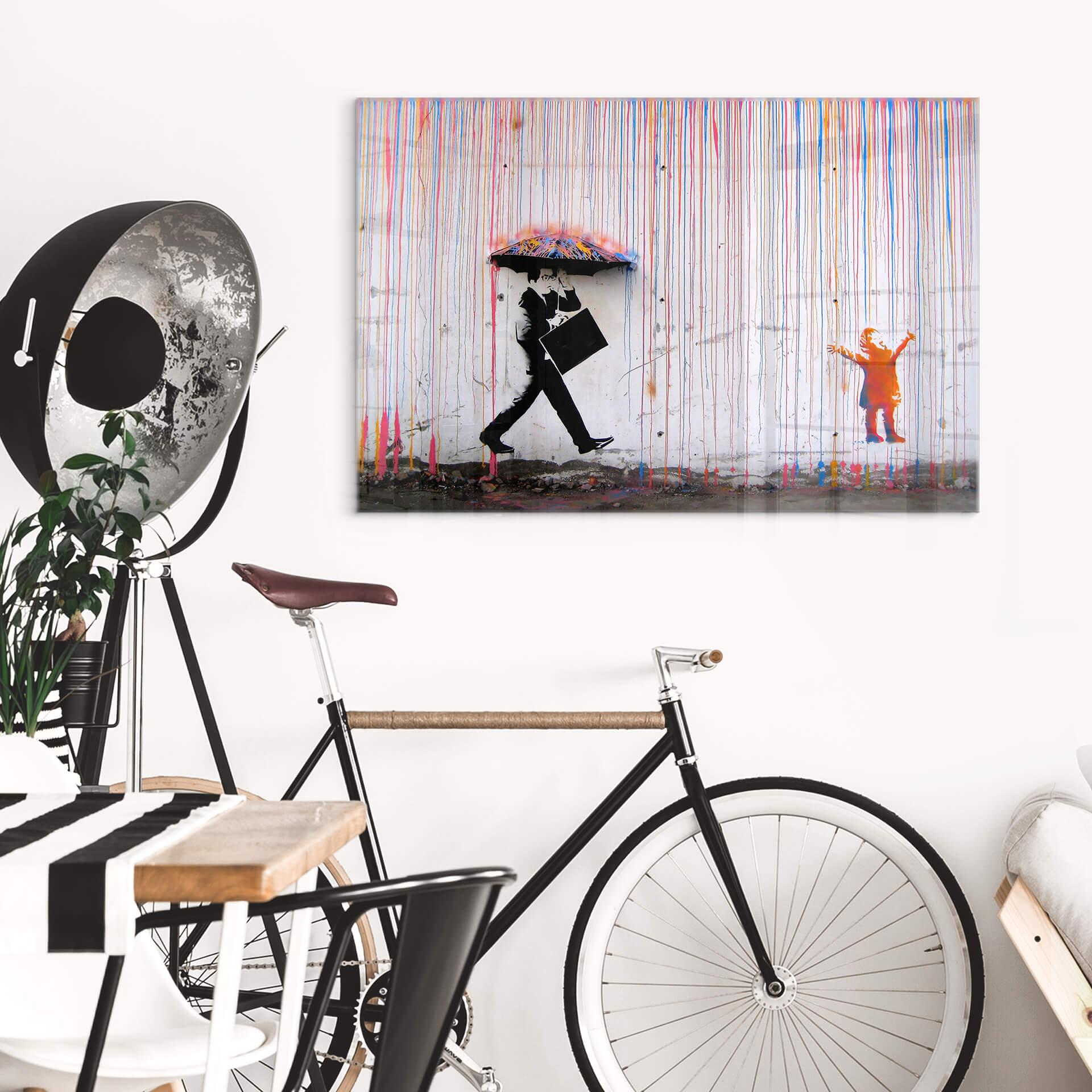 Akrylbillede Banksy - Coloured Rain