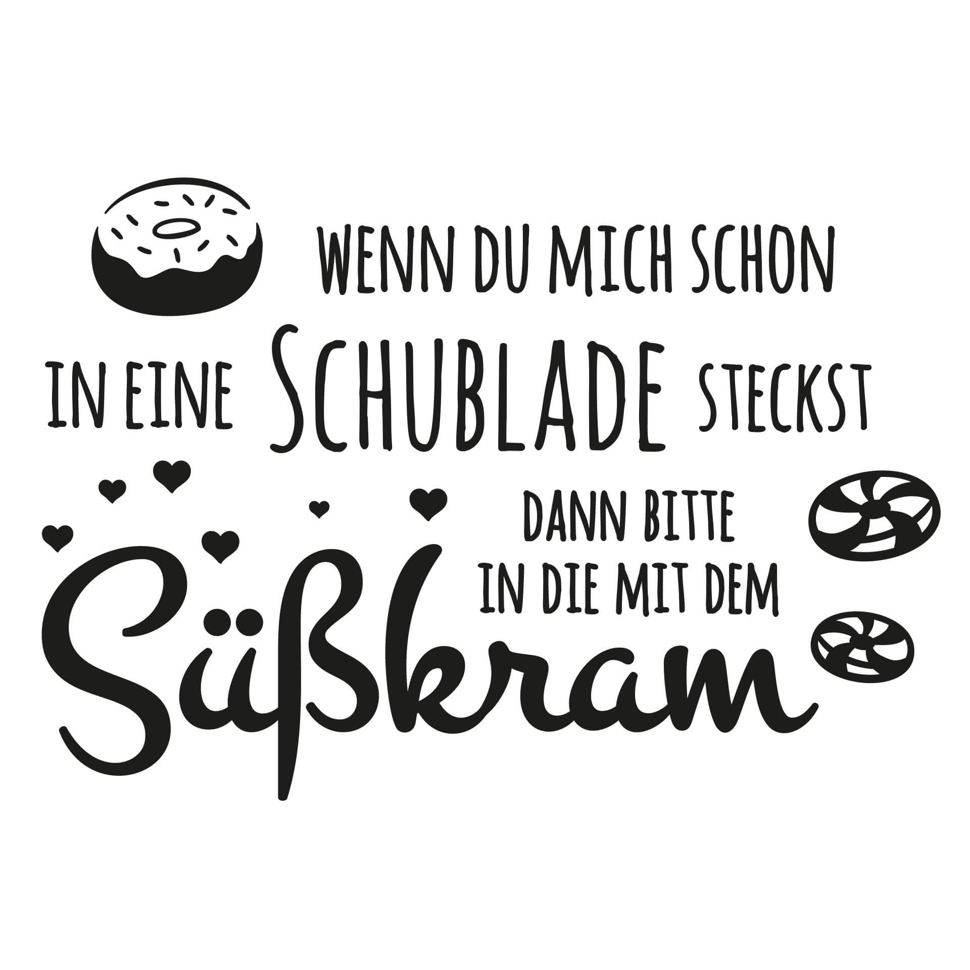 Wandtattoo Schublade mit Süßkram