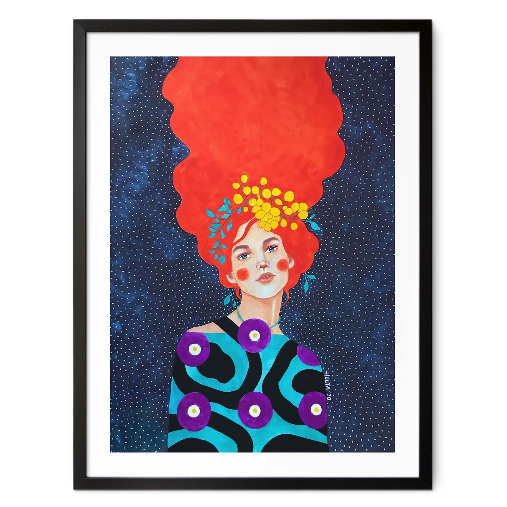 Plakat Hülya - Flowers in her hair