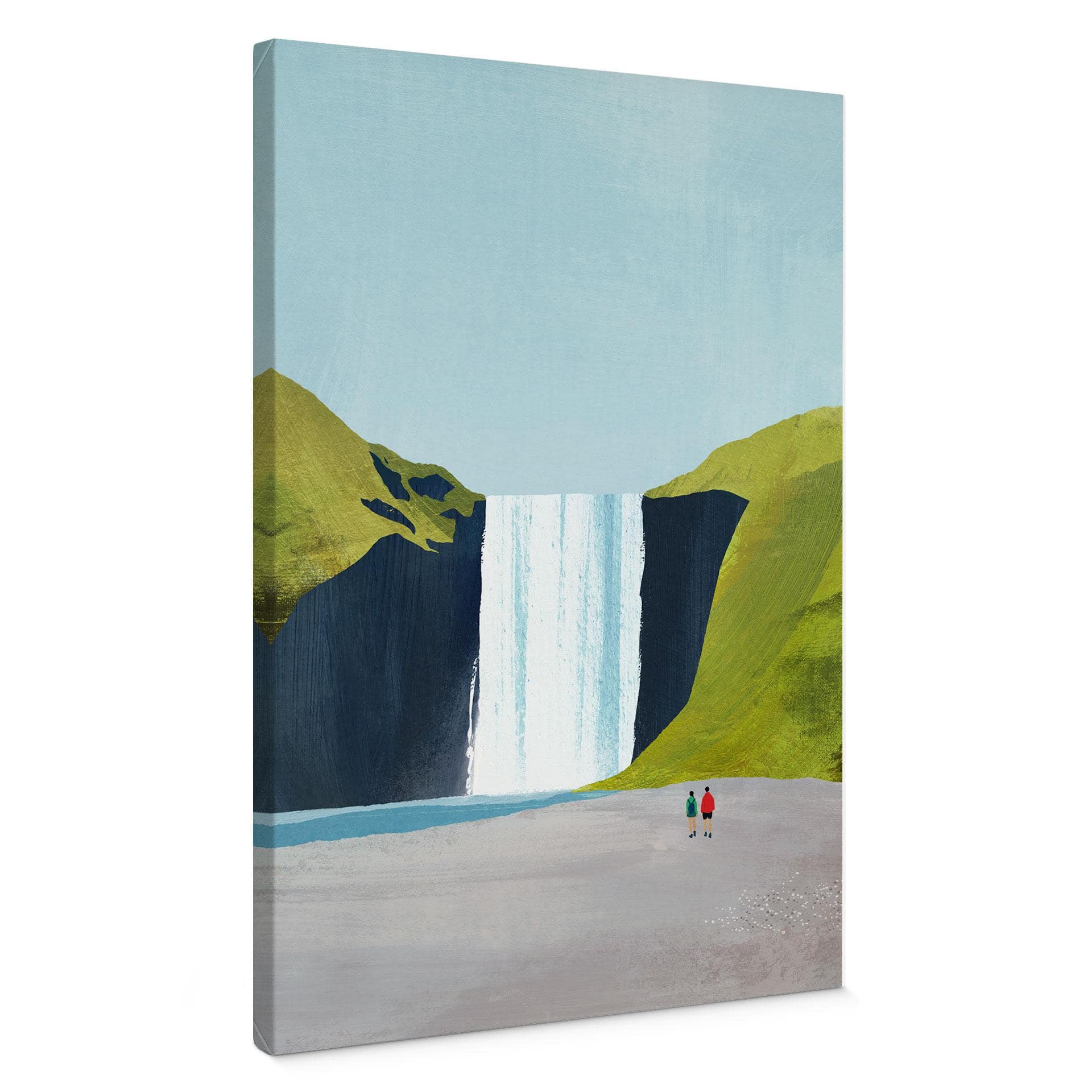 Canvas schilderij Waterval in de bergen - Rivers