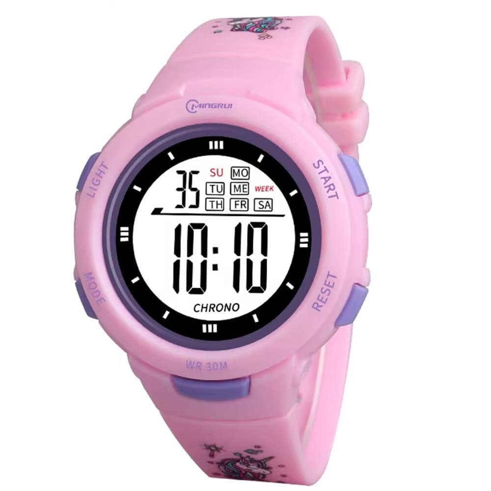 Sport Armbanduhr | Digitale Uhr für Kinder und Jugendliche | Rosa Einhorn
