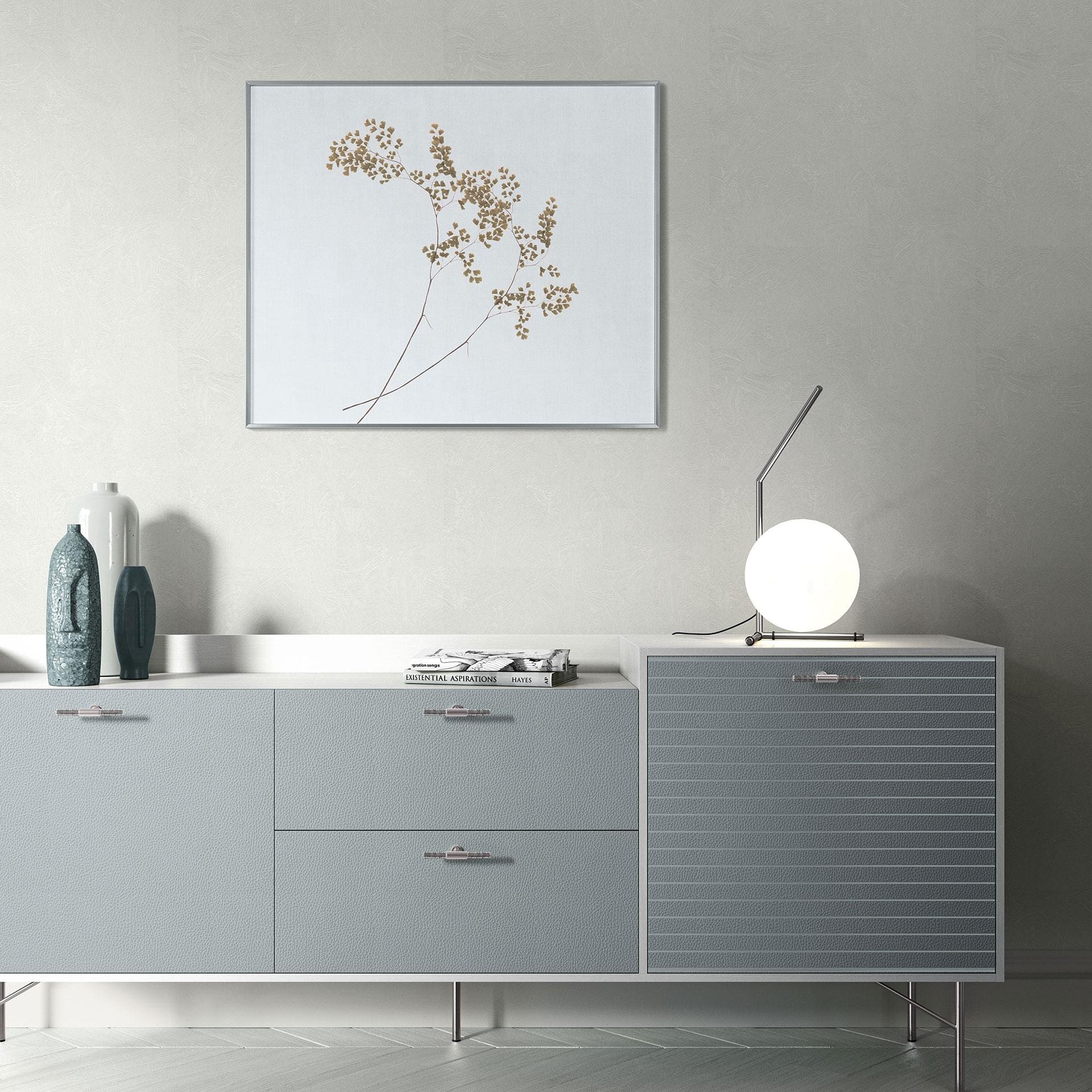 PVC-frit grafisk non-woven tapet med marmorlook og metallic-effekt i grå