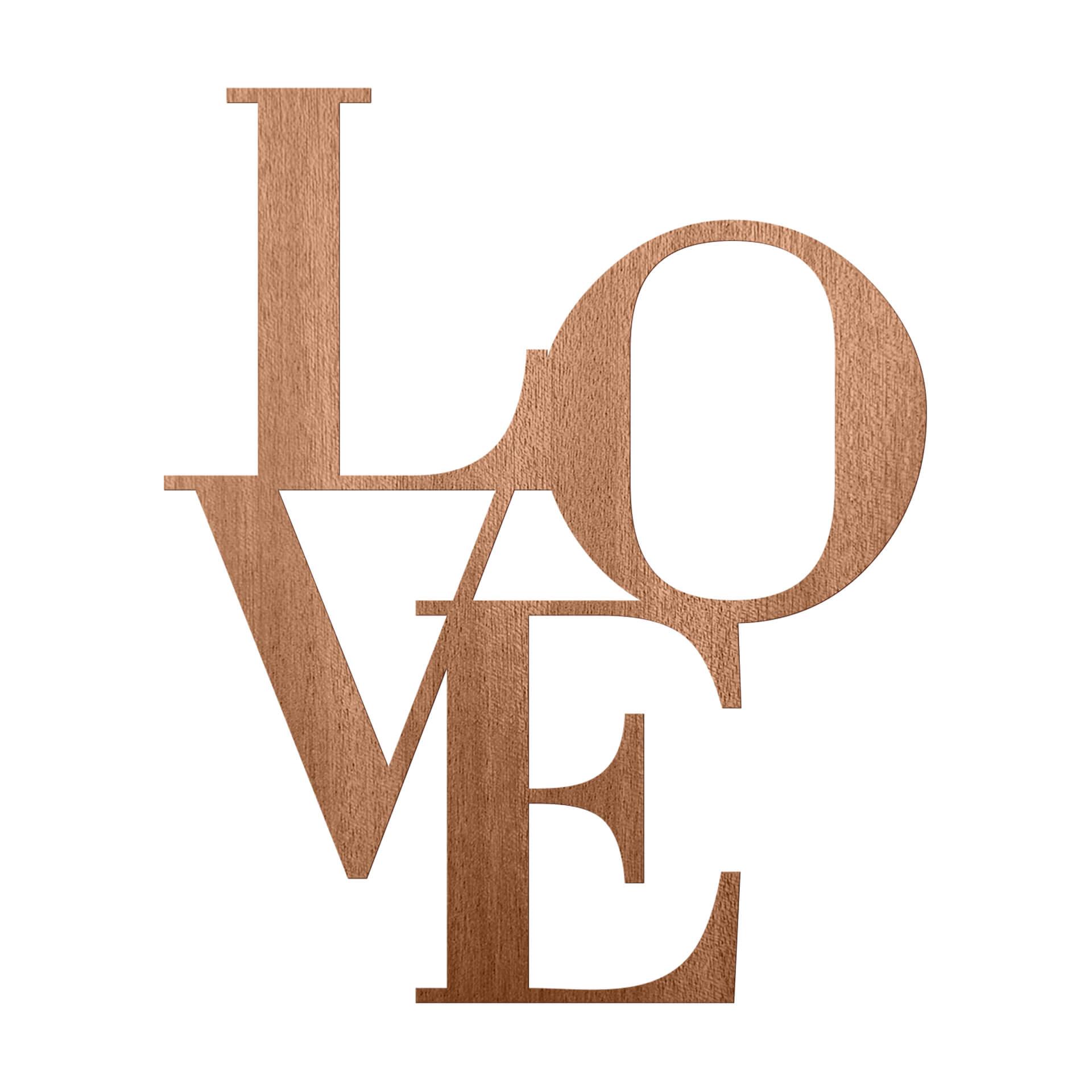 Houten Wanddecoratie Mahoniefineer - LOVE