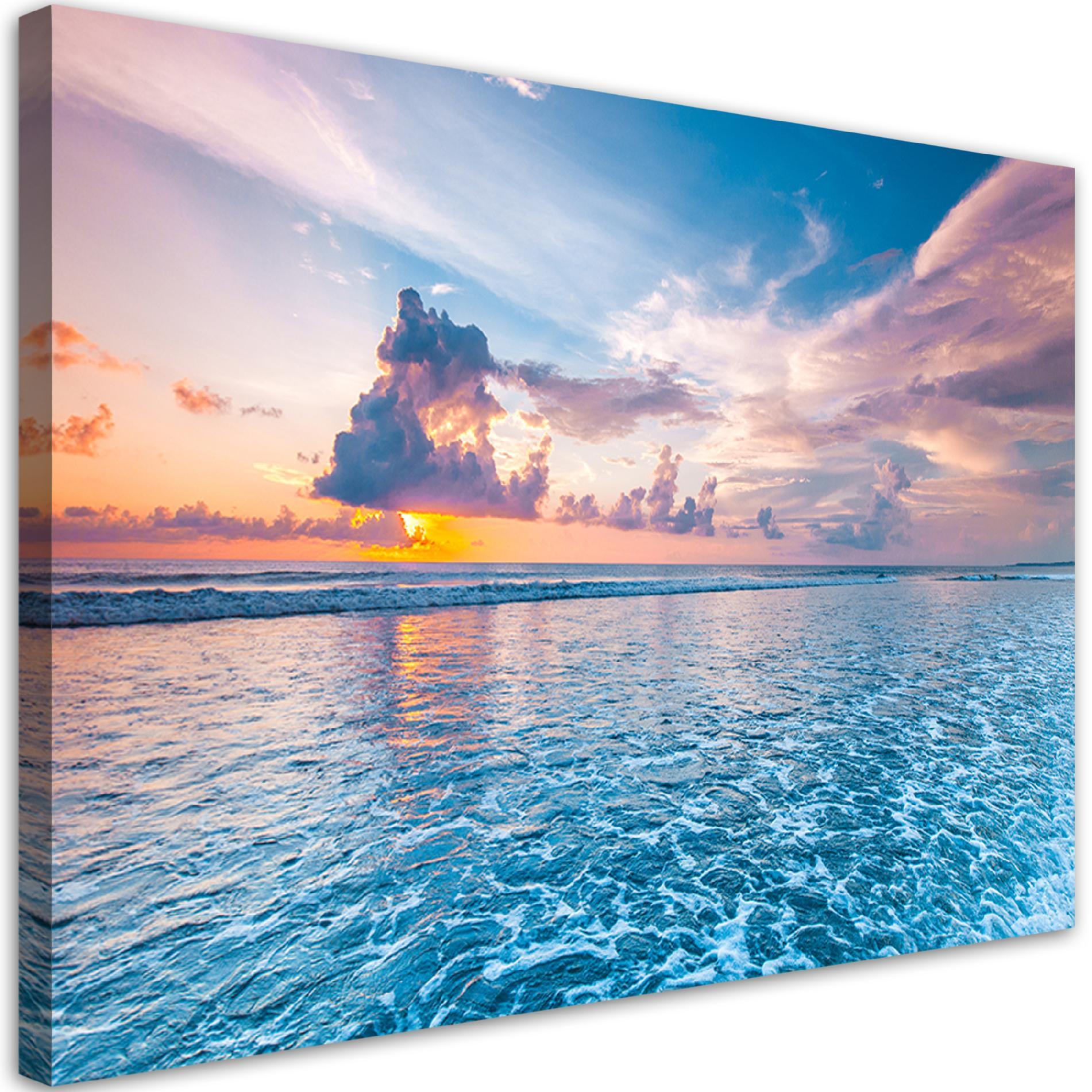 Canvasbillede, Hav ved solnedgang
