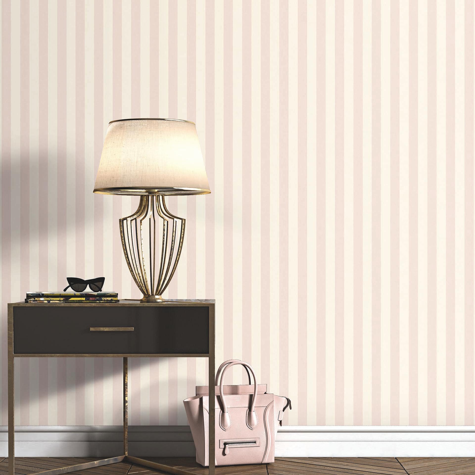 Tapet med striber Erismann Versailles beige, pink