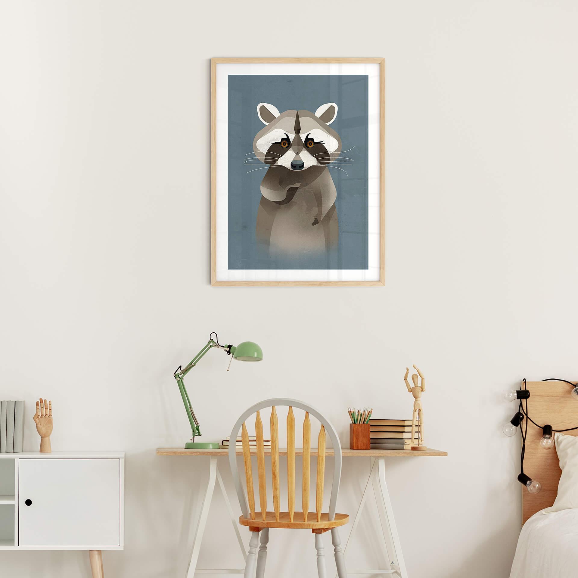 Poster Waschbär - Braun