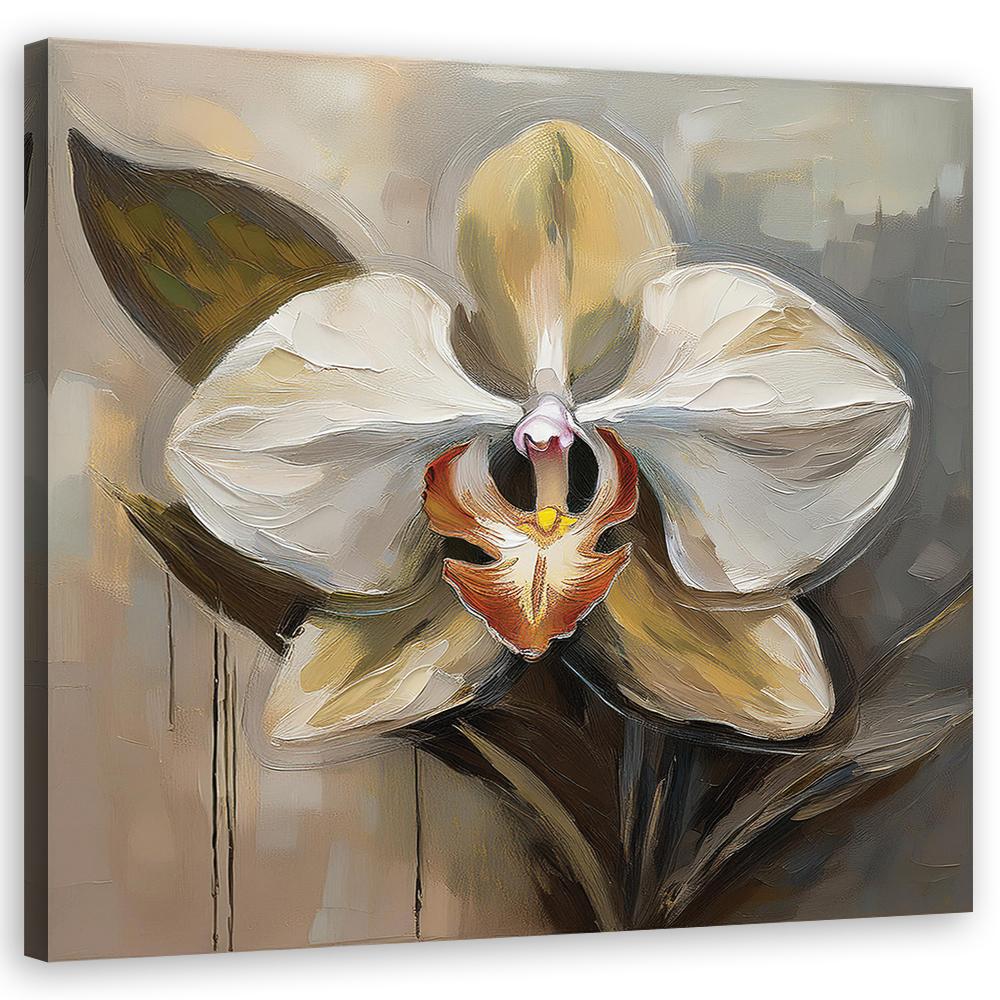 Leinwandbild Bemalte weiße Blume