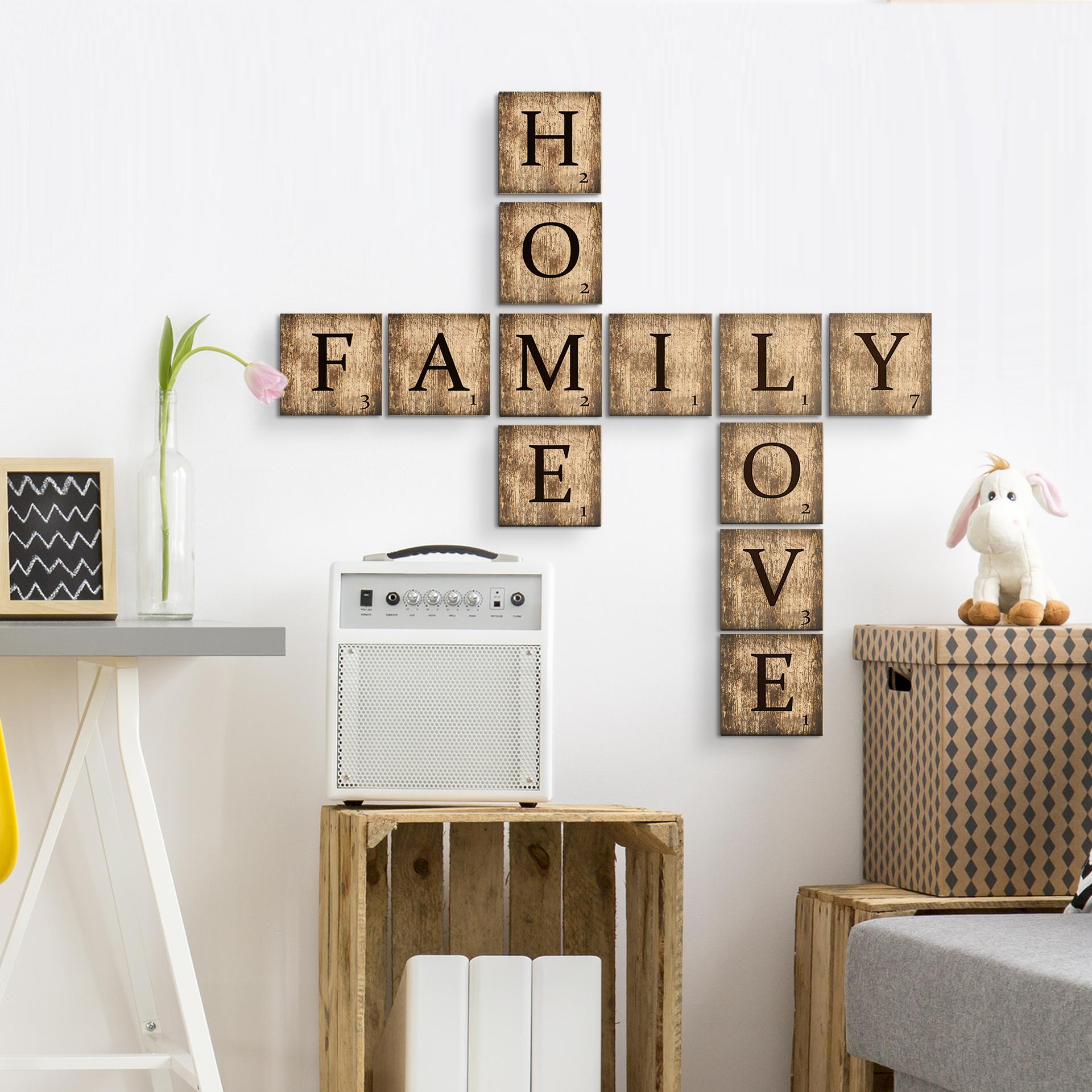 Houten Scrabble Letters - LOVE - vintage