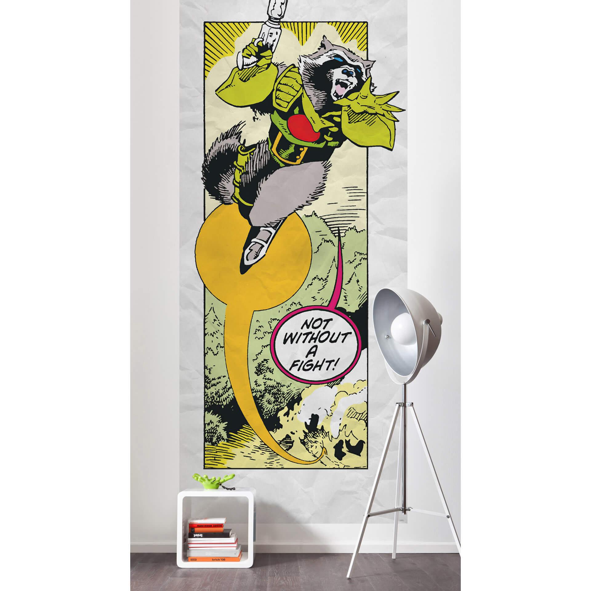 Tapet - Guardians Retro Comic Rocket Raccoon - 100 x 250 cm