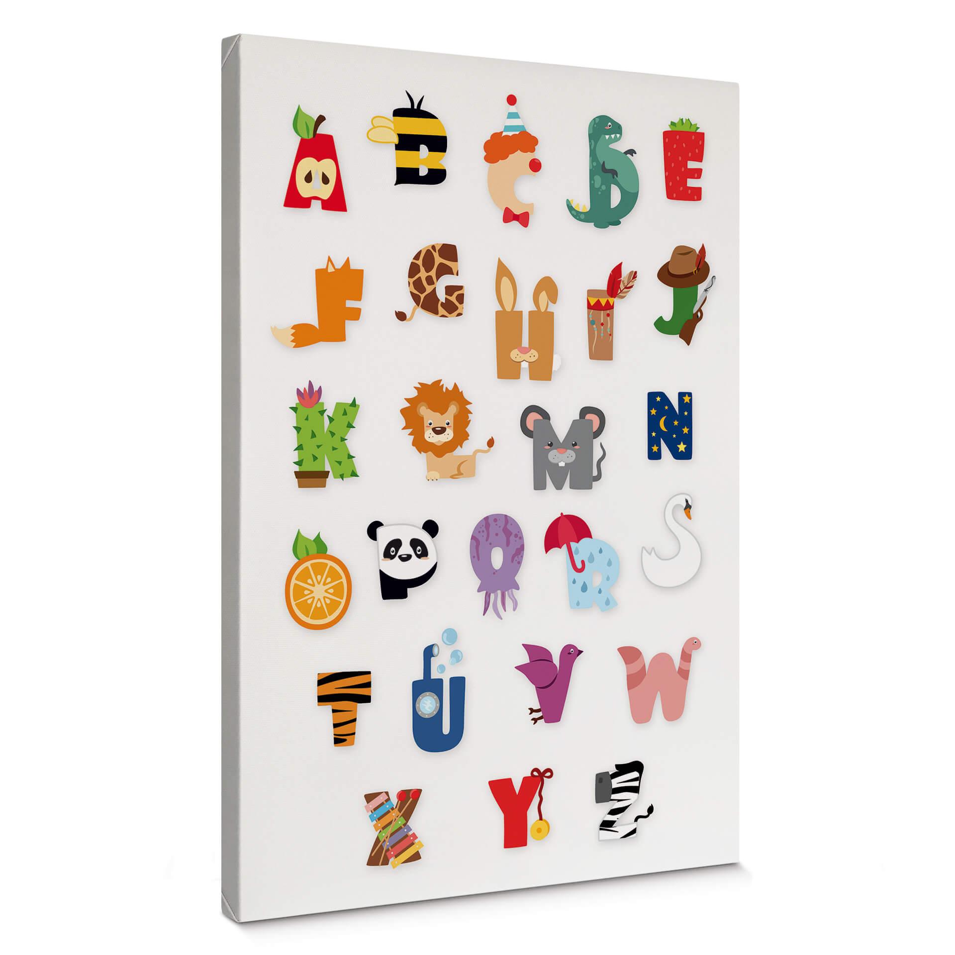 Cuadro lienzo alfabeto infantil