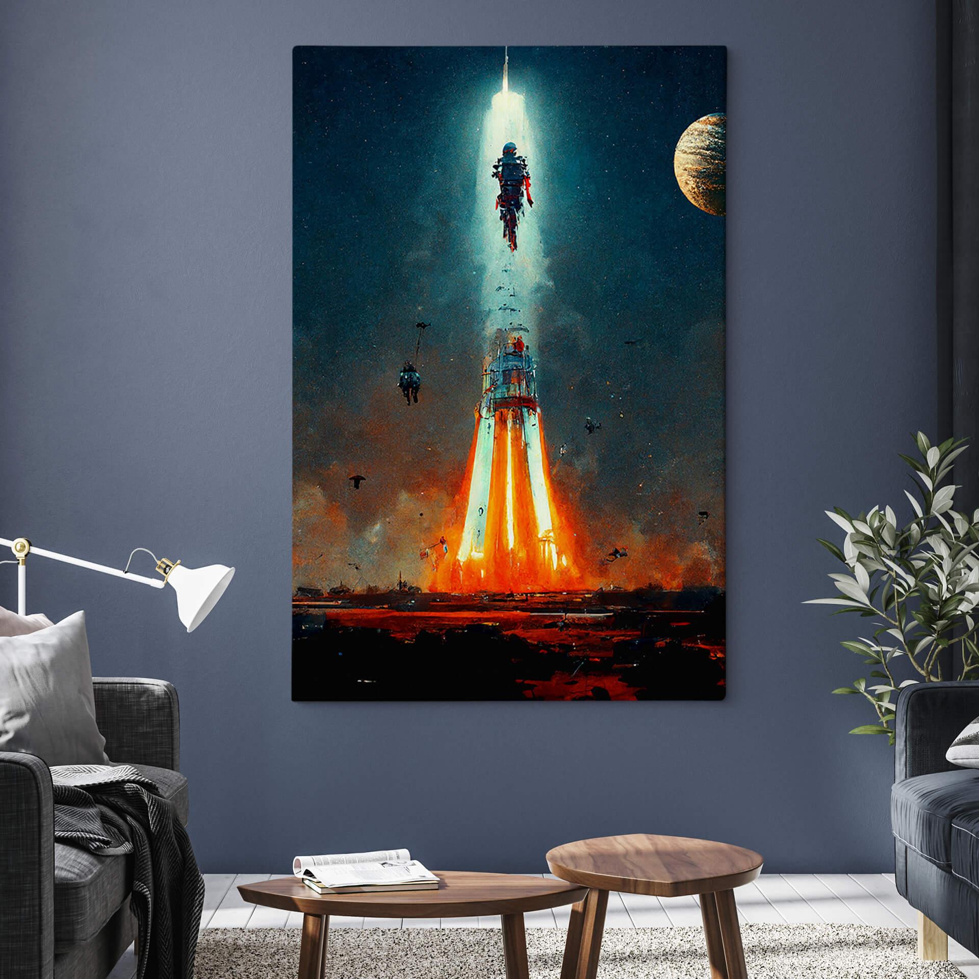 Canvas Heine - De ruimte in - raketlancering - Astro Cruise