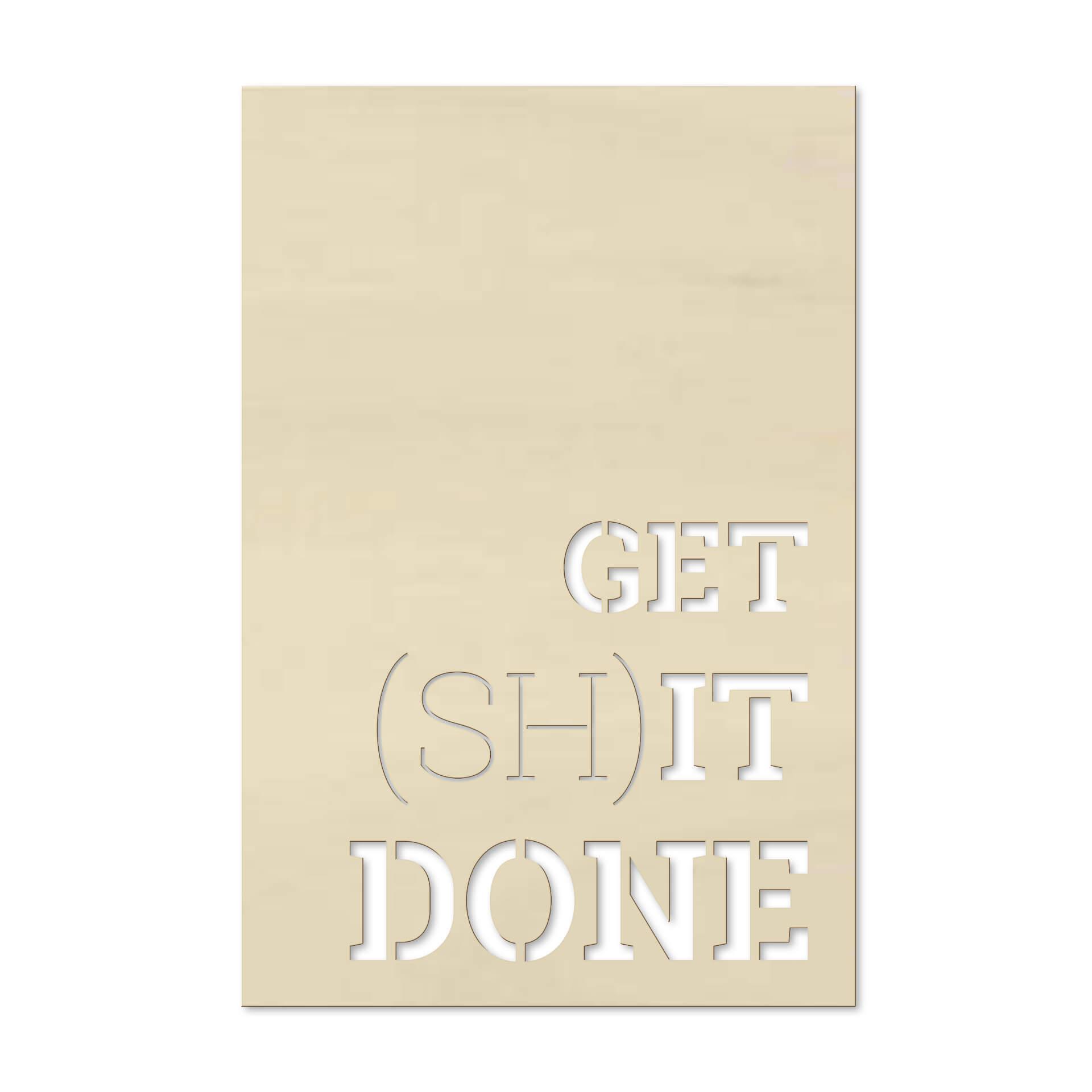 Decoración en madera de álamo - Get shit done