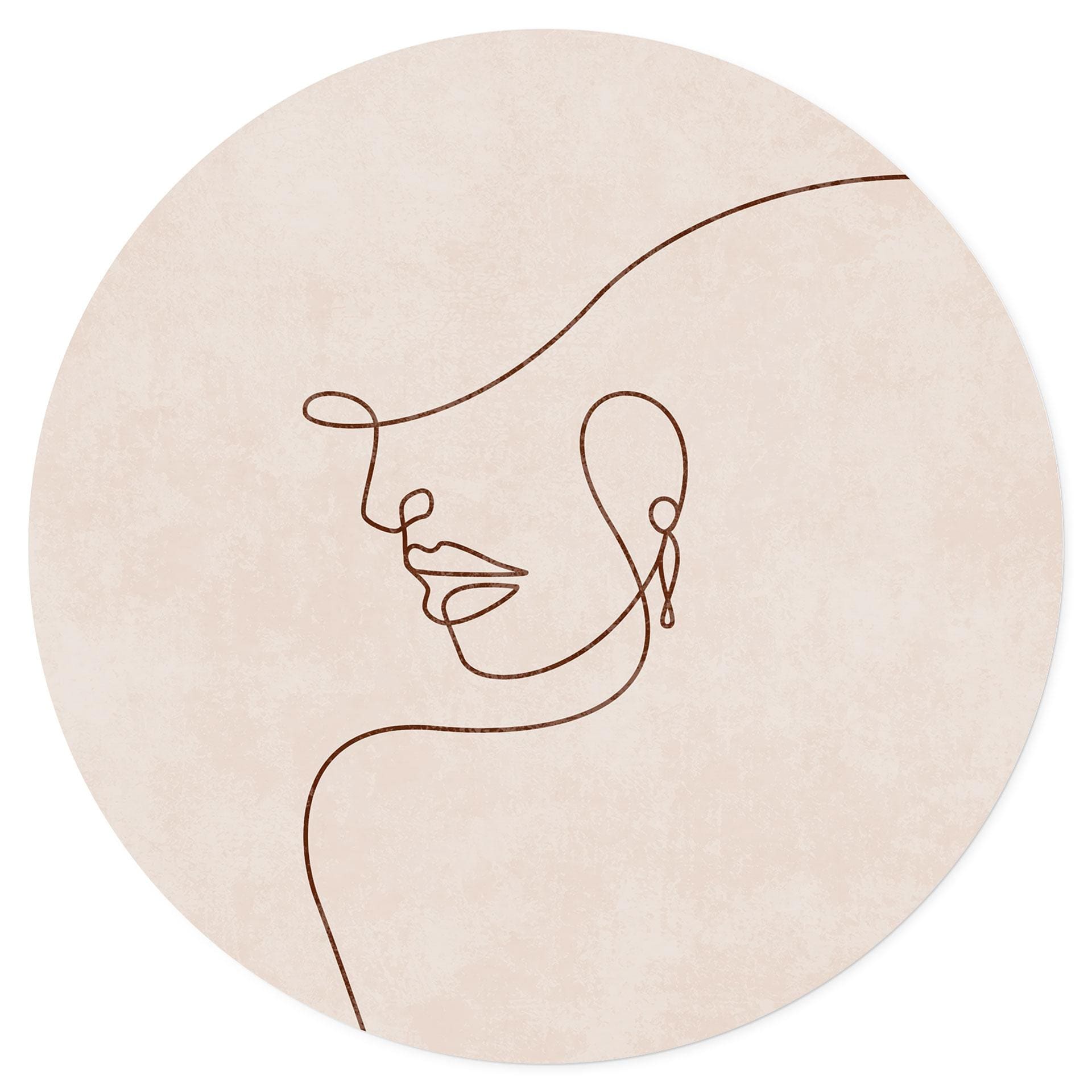 Vinilo decorativo Delicados contornos de mujer - Line Art - Tunaboylu - Redondo