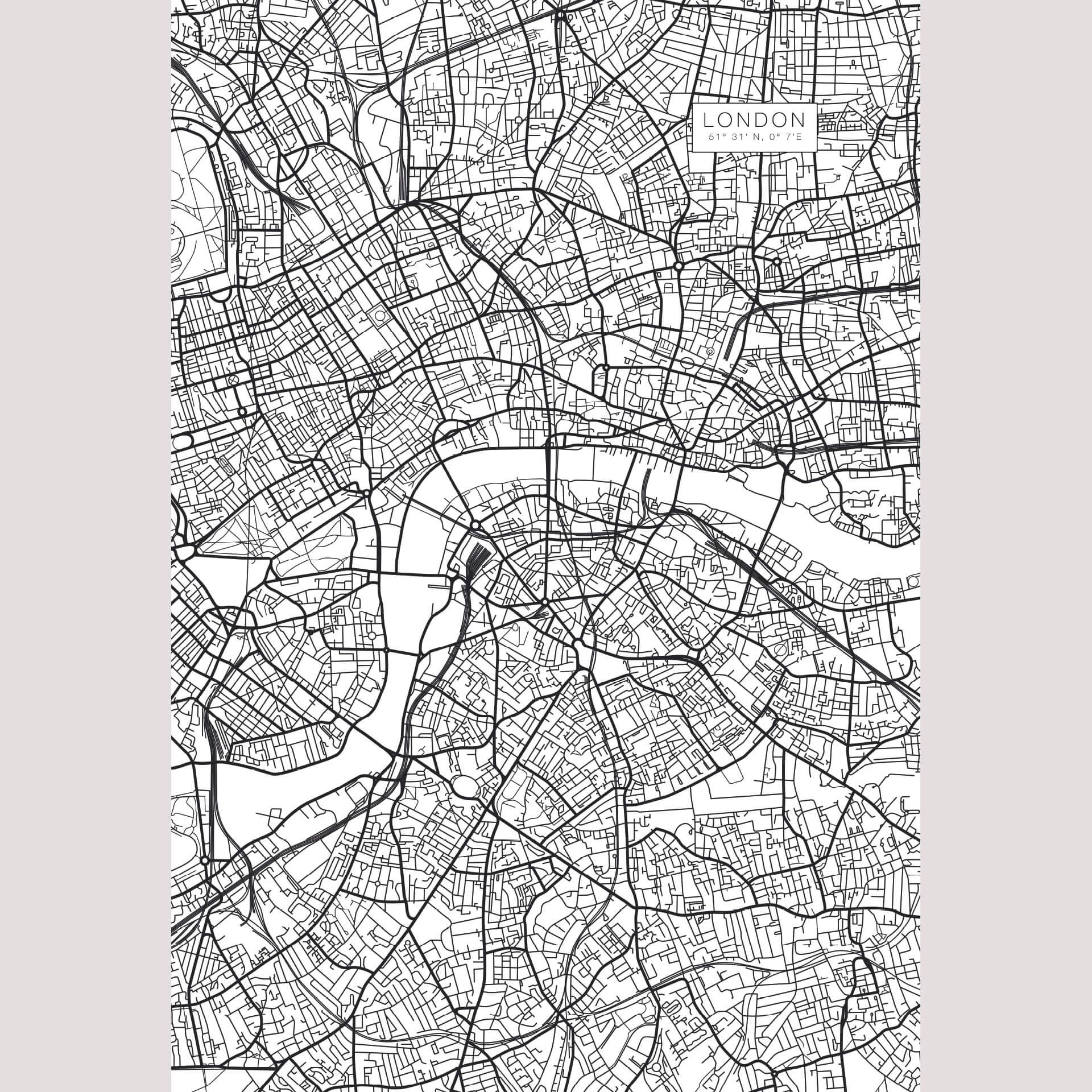 Fotobehang Plattegrond van Londen