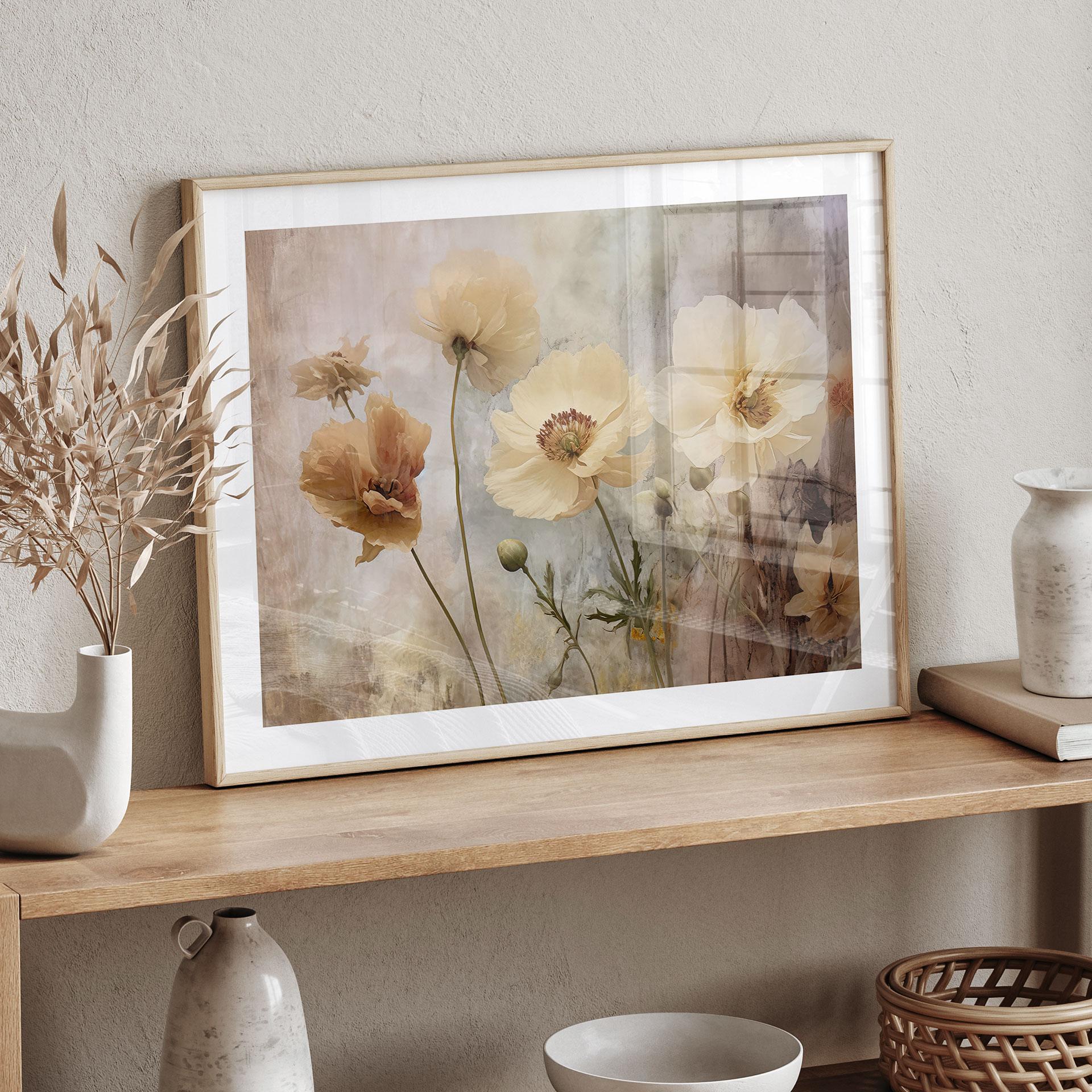 Poster Blumenpracht in warmen Pastelltönen - Paksoylu