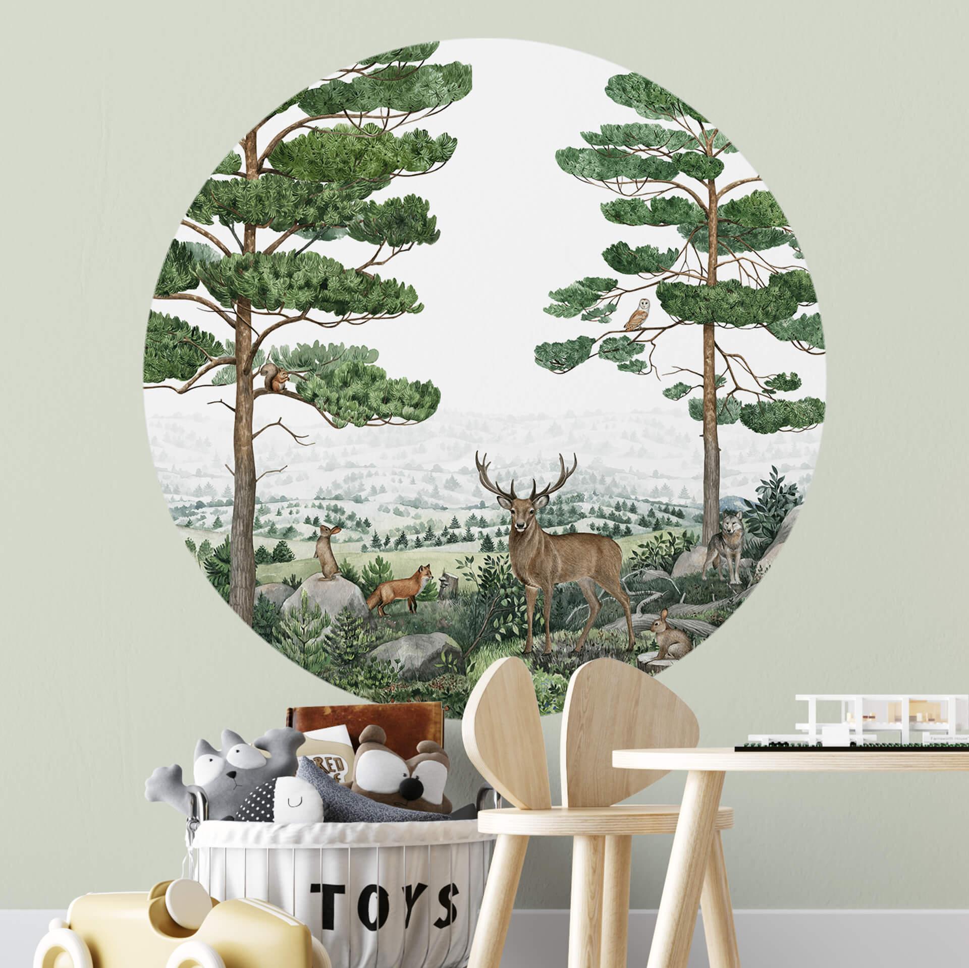 Kikki Belle Wallsticker - Dyreeventyr på landet - Rund