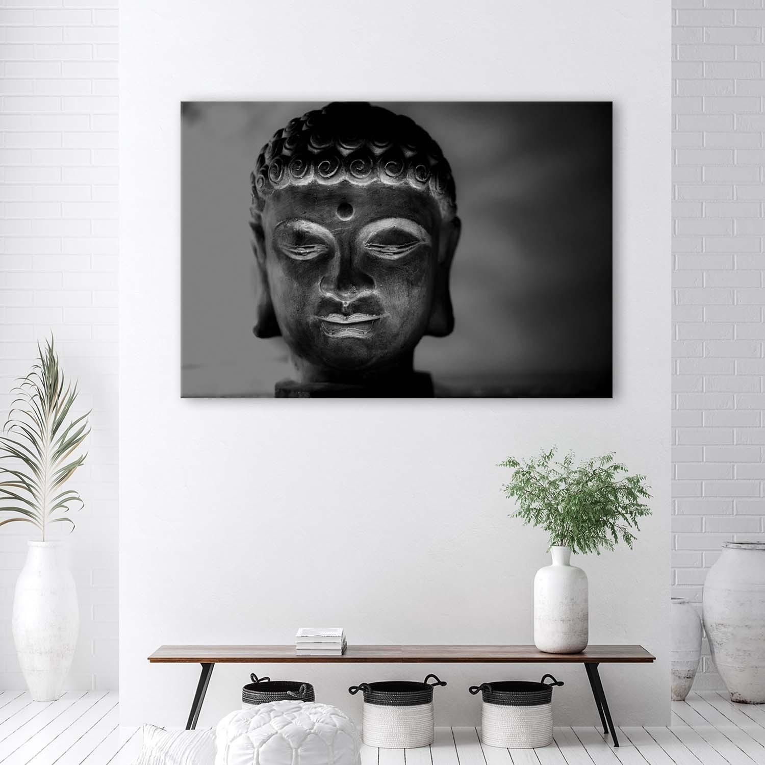 Canvasbillede, Buddha hoved Feng Shui