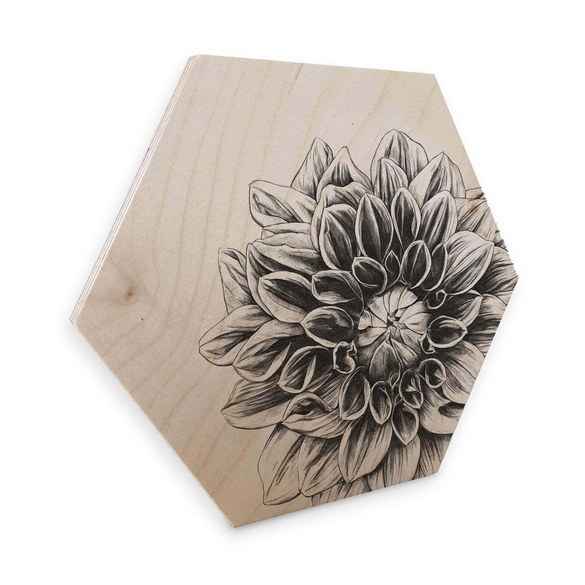 Hexagon Hout - Kools - Dahlia