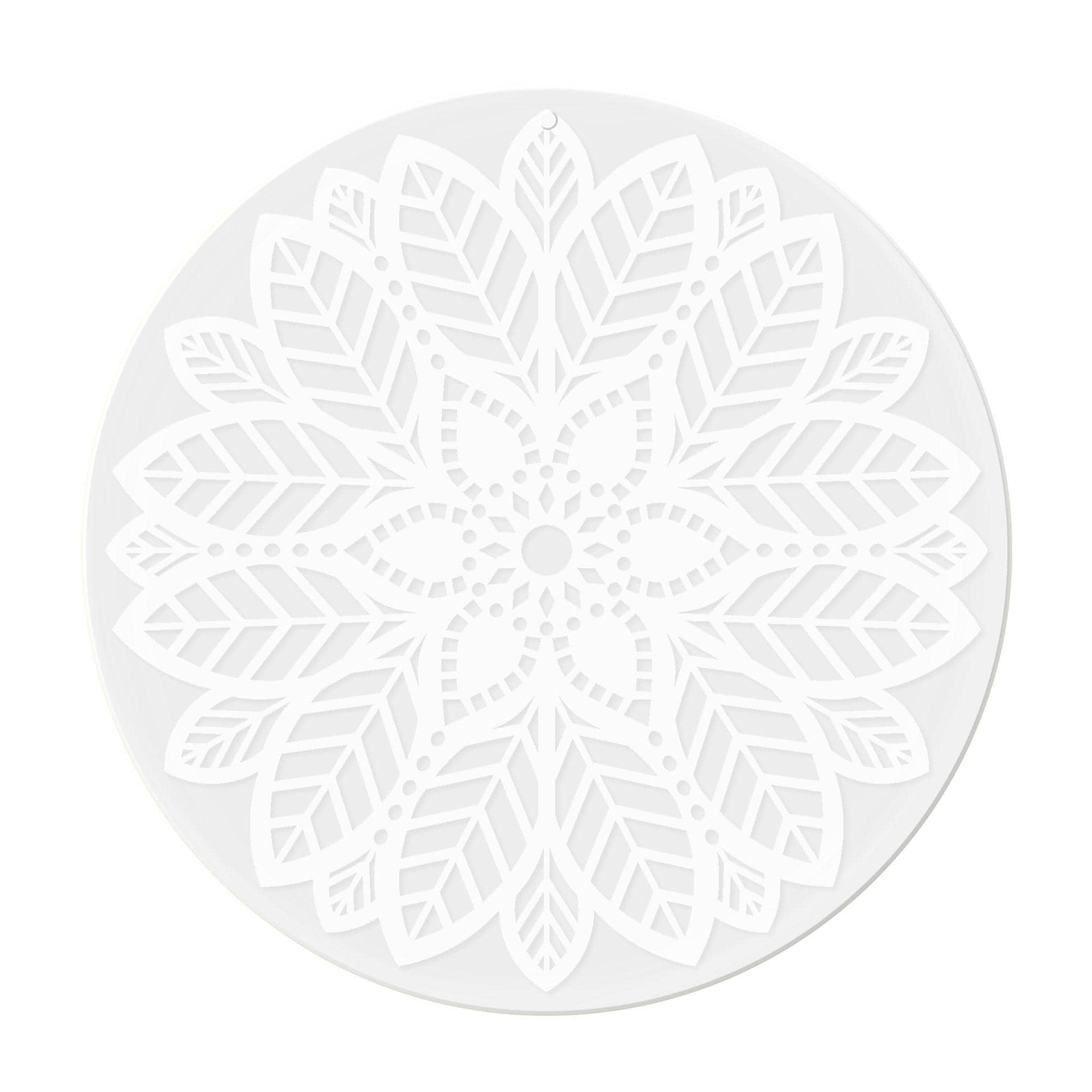 Quadro in vetro acrilico, immagine per finestra da appendere Mandala flower - rotondo