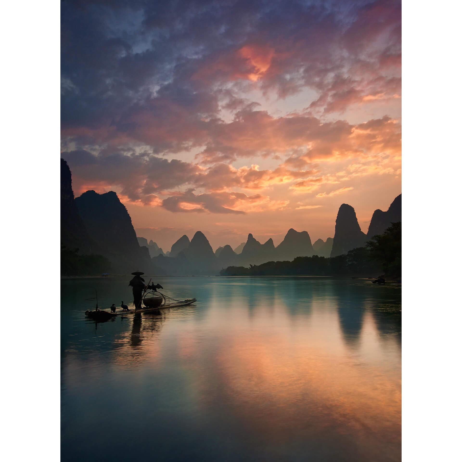 Fotobehang Zhang - Op het water in Azië
