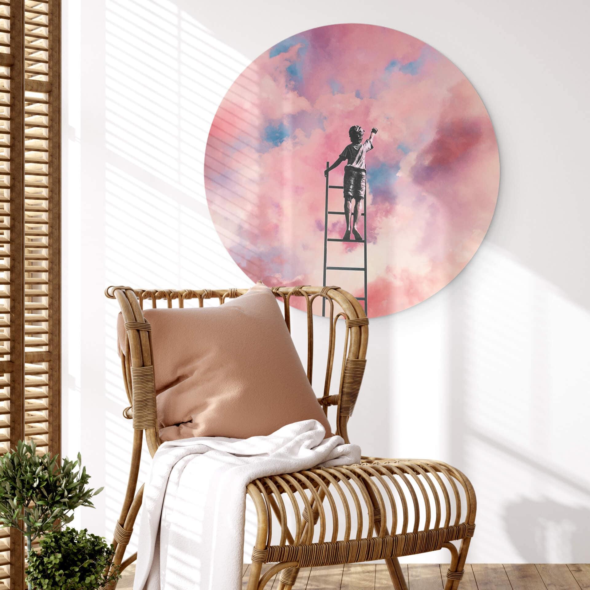 Vægcirkel Taudalpoi - Painting Clouds – print på aluminium (Alu-Dibond)