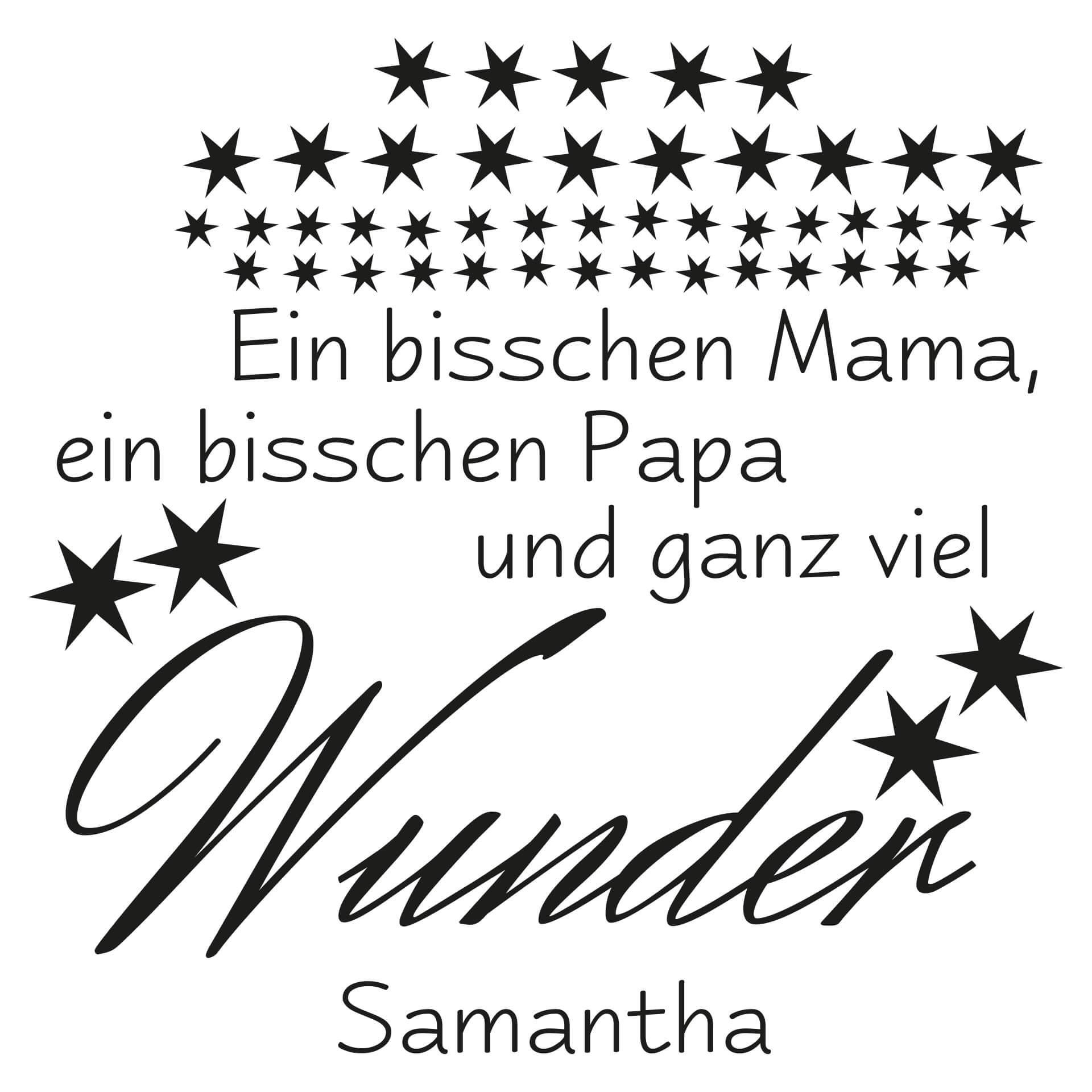 Wandtattoo + Name Ein bisschen Mama...