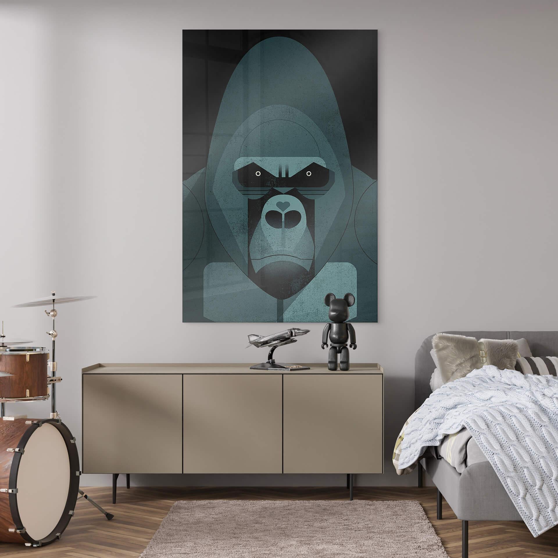 Acrylglasbild Gorilla - Braun