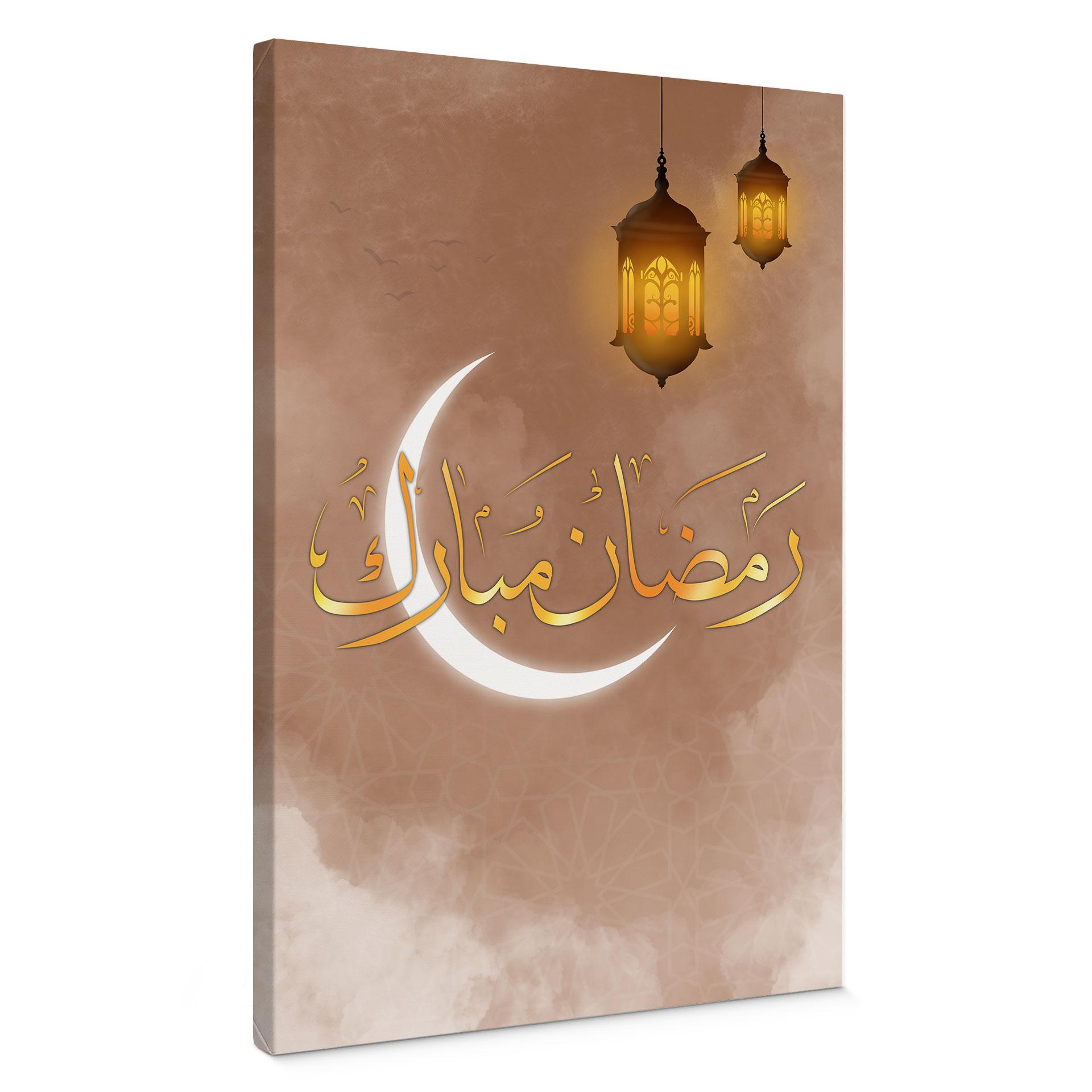 Canvasbillede Ramadan Mubarak med lanterner