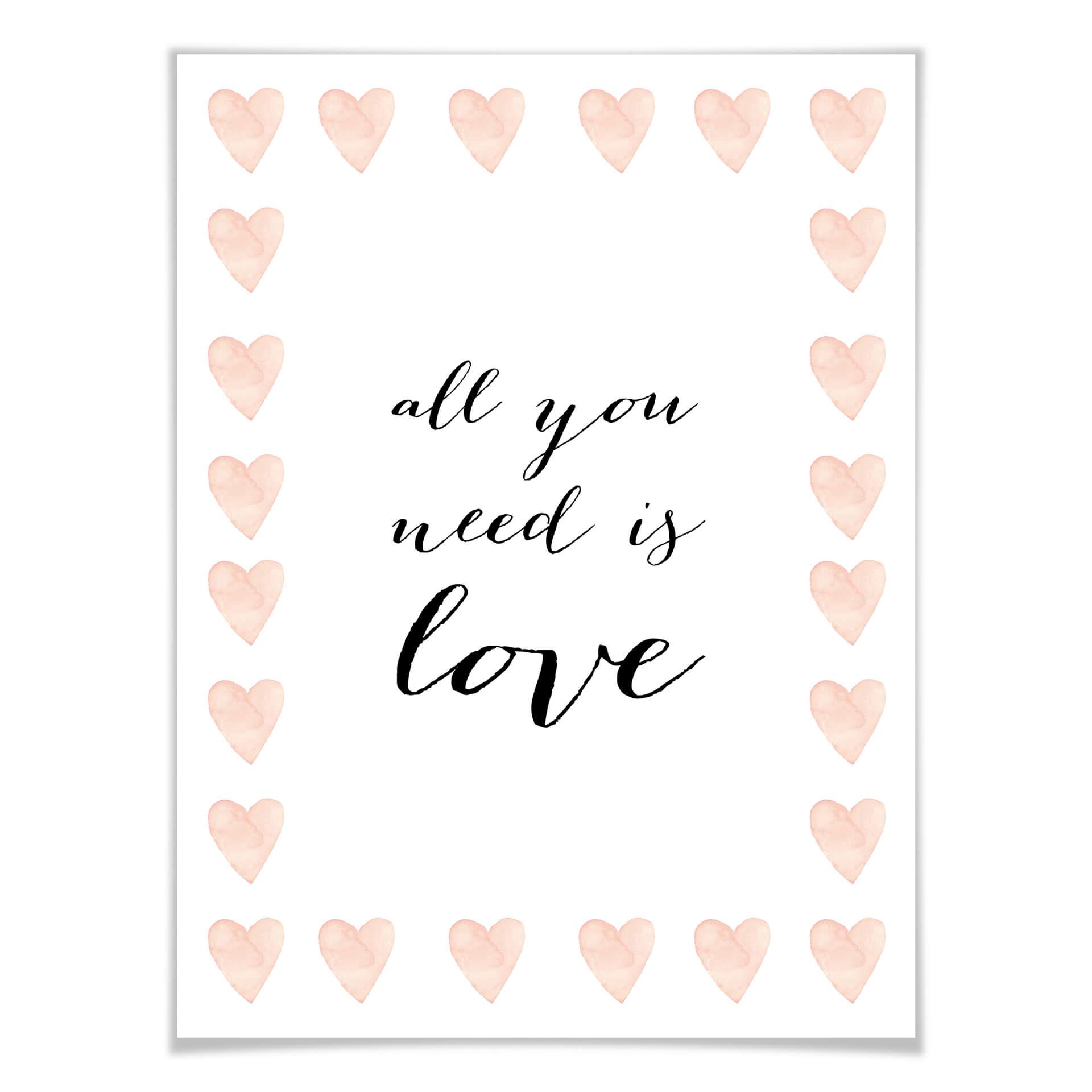 Plakat Confetti & Cream - All you need is love