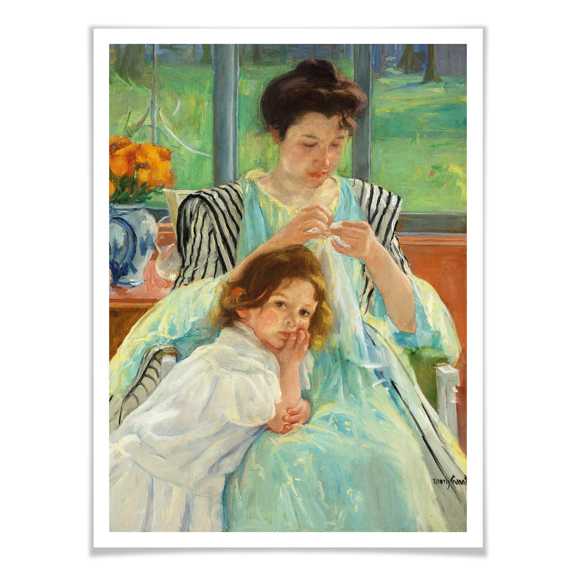 Plakat - Cassatt - Młoda matka szyje